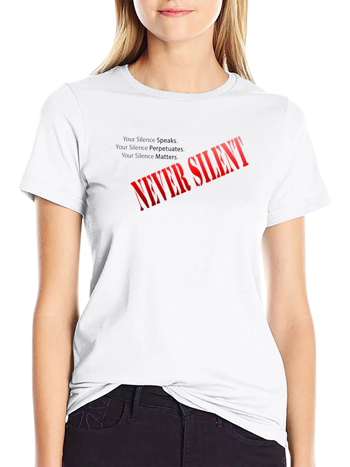 Never Silent Black Graphic Tee