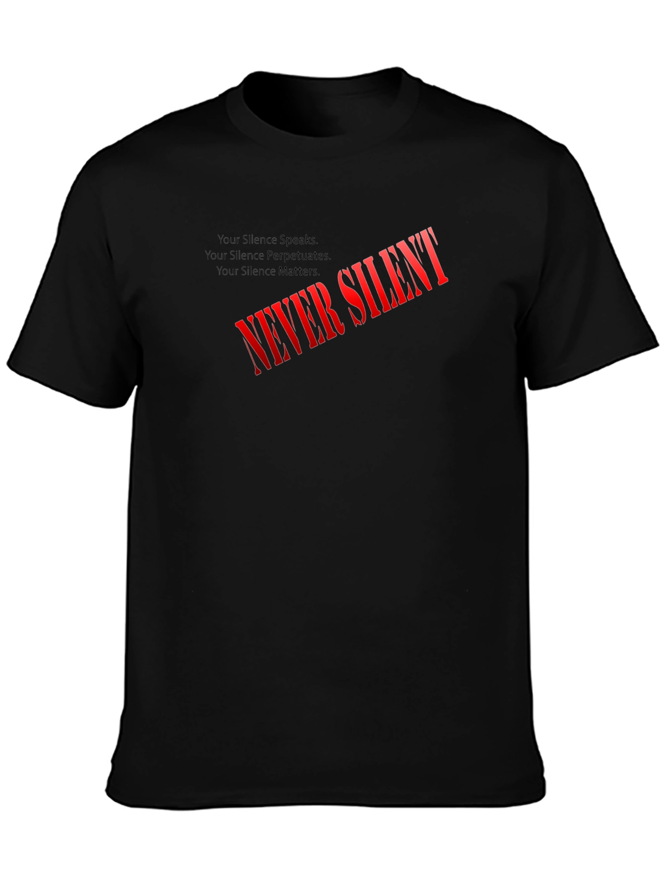 Never Silent Black Graphic Tee