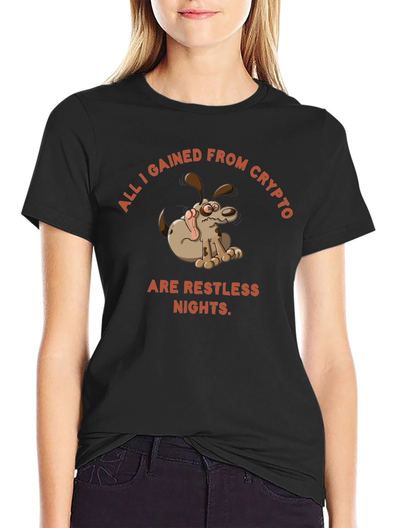 Crypto Restless Nights T-Shirt - Funny Dog Design