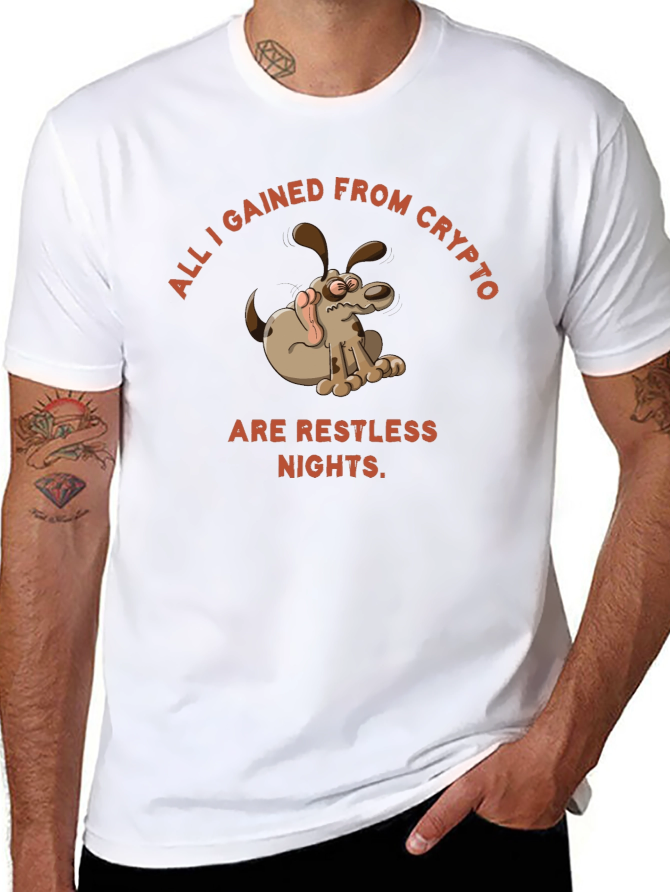 Crypto Restless Nights T-Shirt - Funny Dog Design