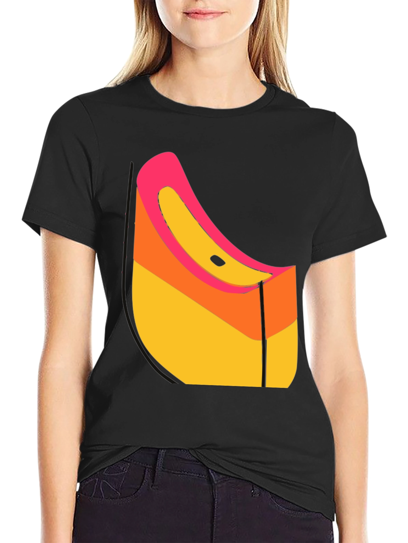Abstract Graphic Black T-Shirt