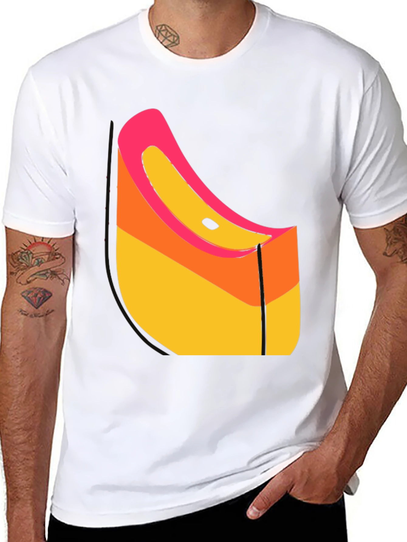 Abstract Graphic Black T-Shirt