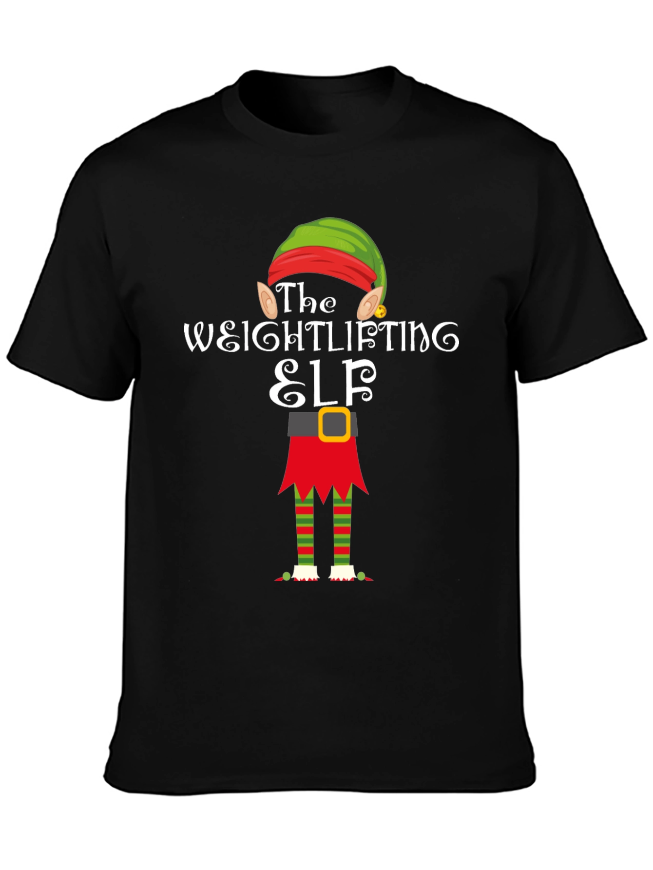 Weightlifting Elf Christmas T-Shirt