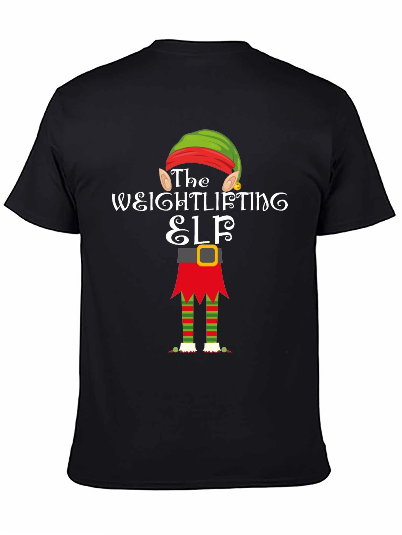 Weightlifting Elf Christmas T-Shirt