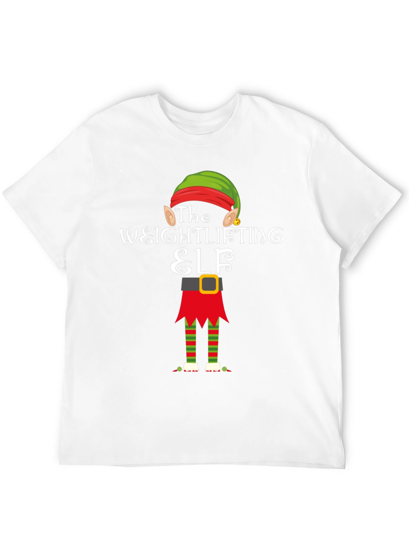 Weightlifting Elf Christmas T-Shirt