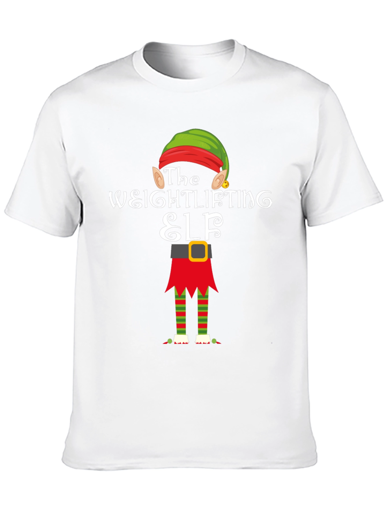 Weightlifting Elf Christmas T-Shirt
