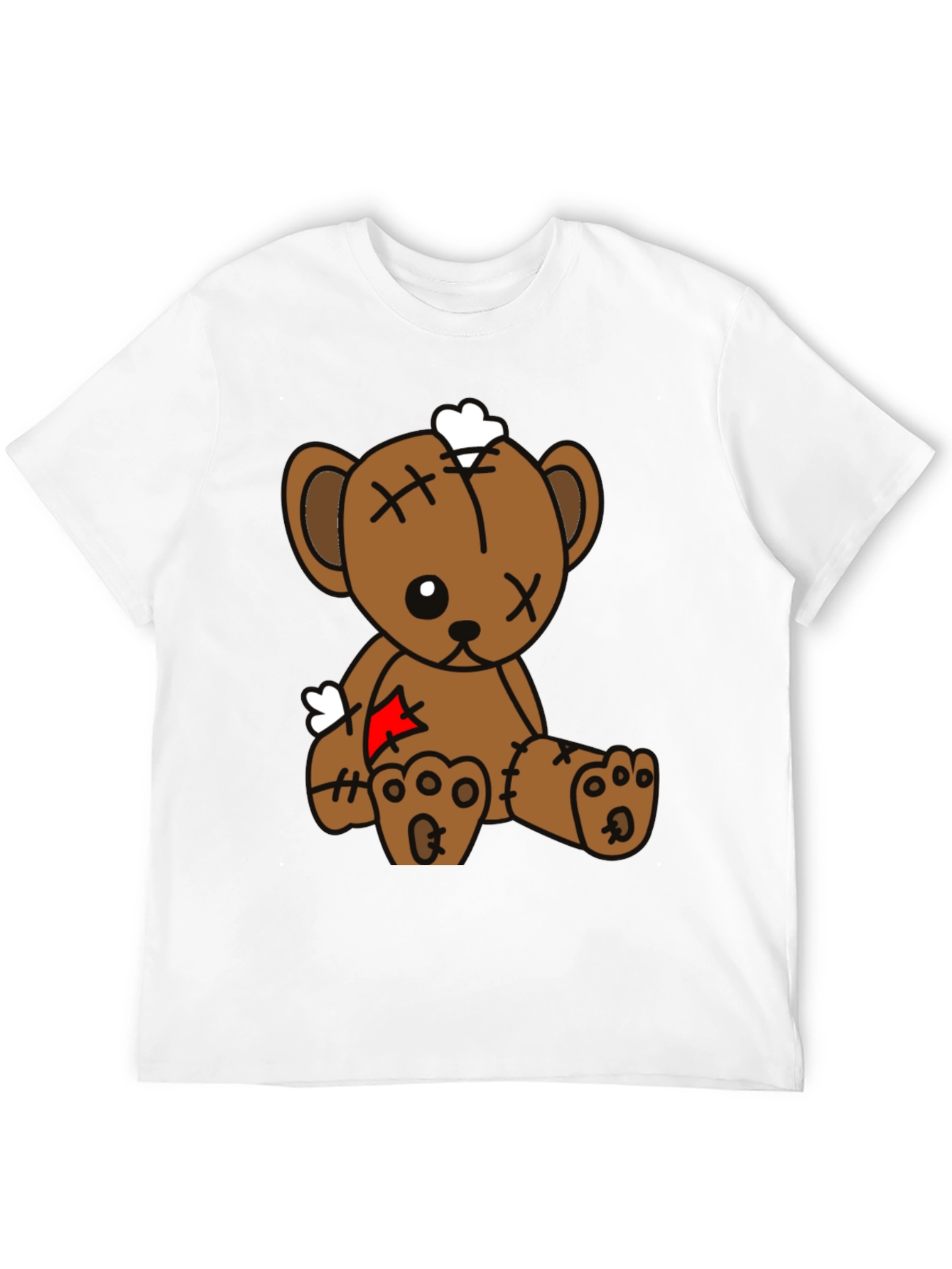 Teddy Bear Graphic Tee - Black Cotton Blend