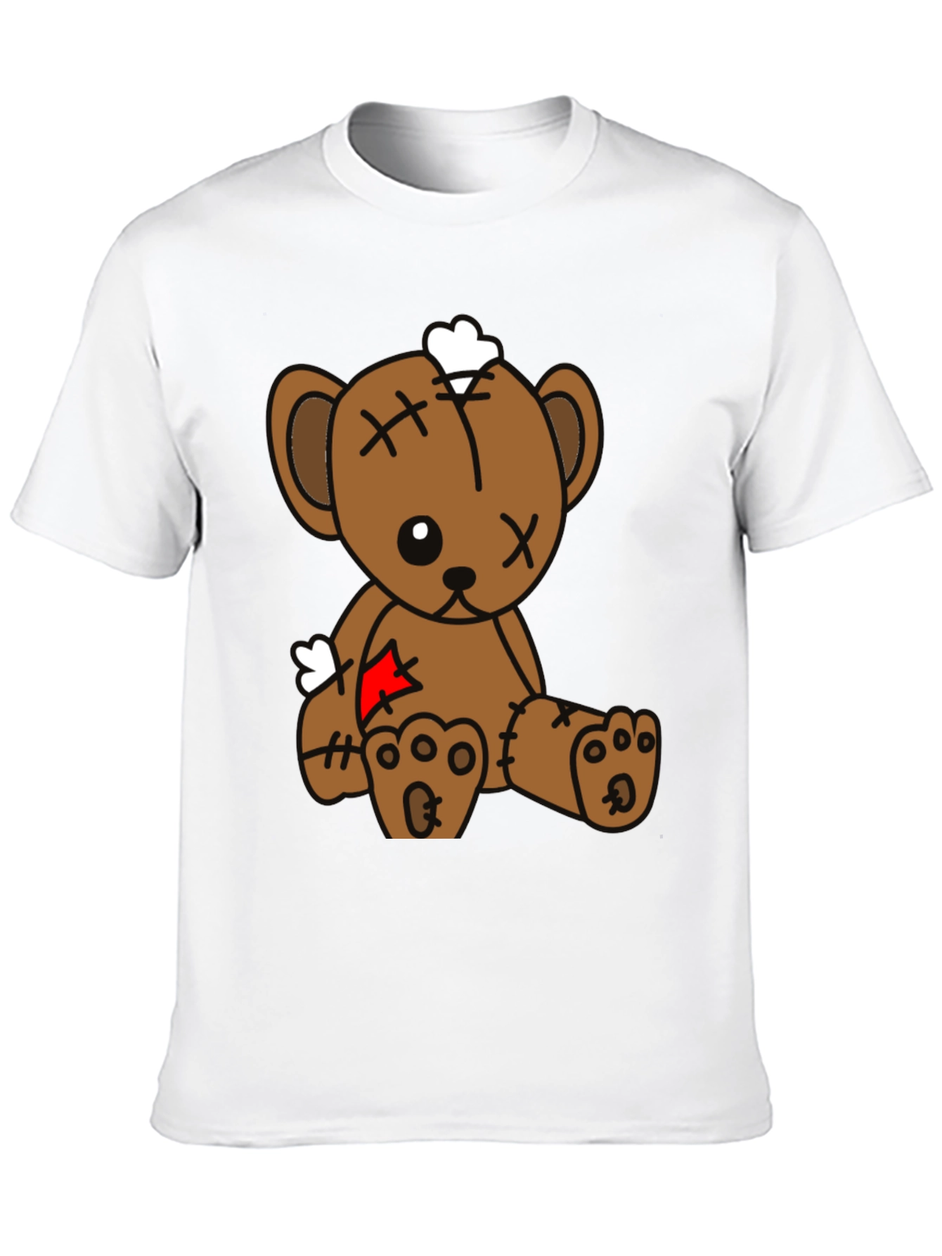Teddy Bear Graphic Tee - Black Cotton Blend
