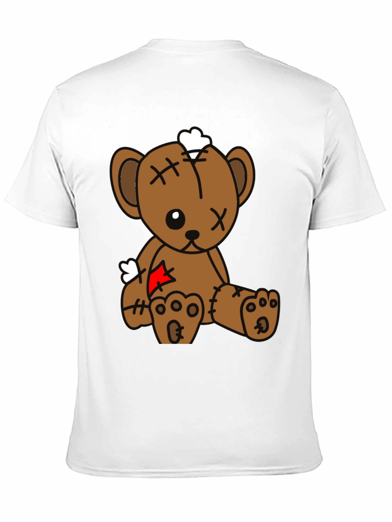 Teddy Bear Graphic Tee - Black Cotton Blend