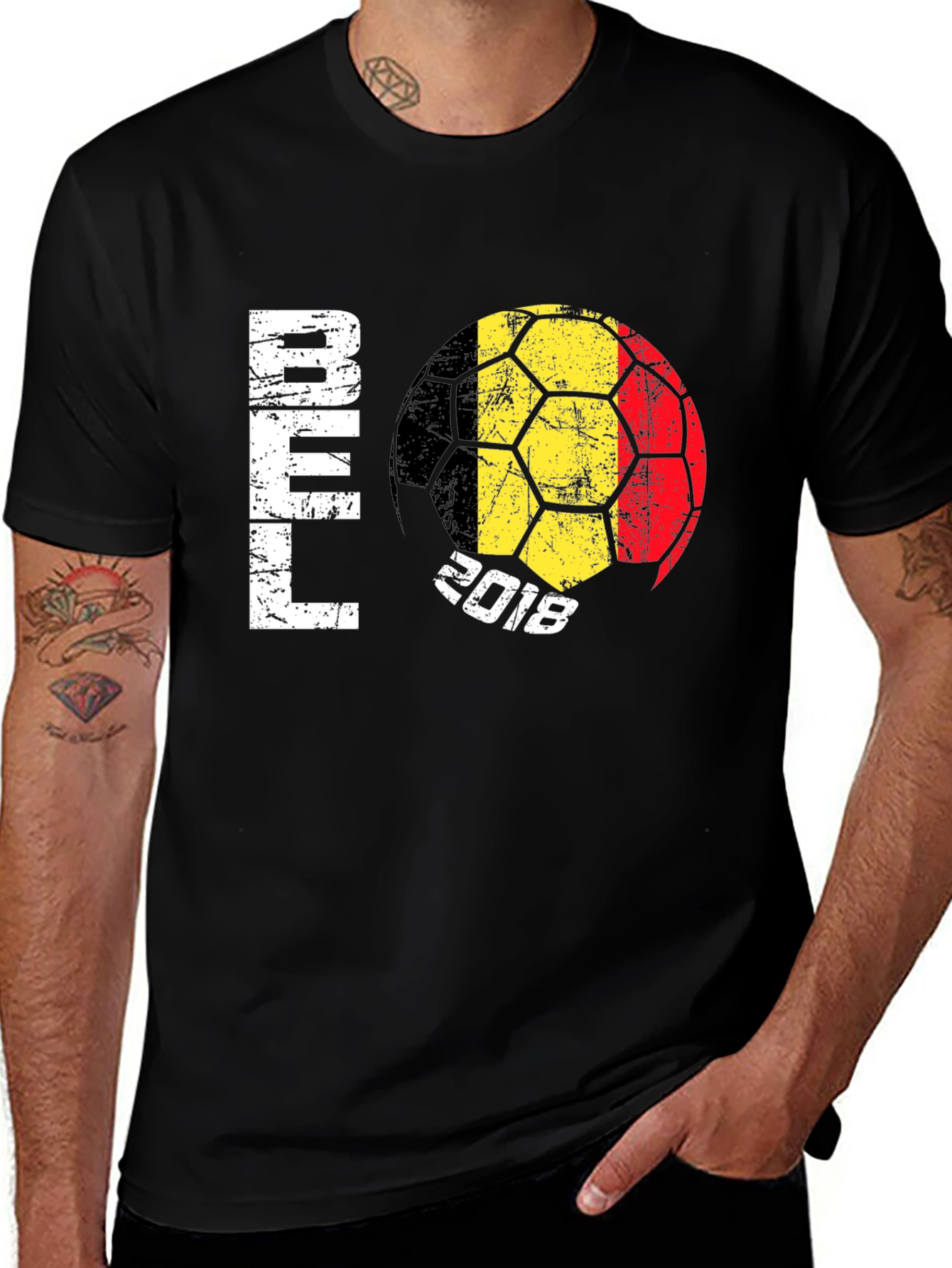 Belgium Soccer 2018 Black T-Shirt