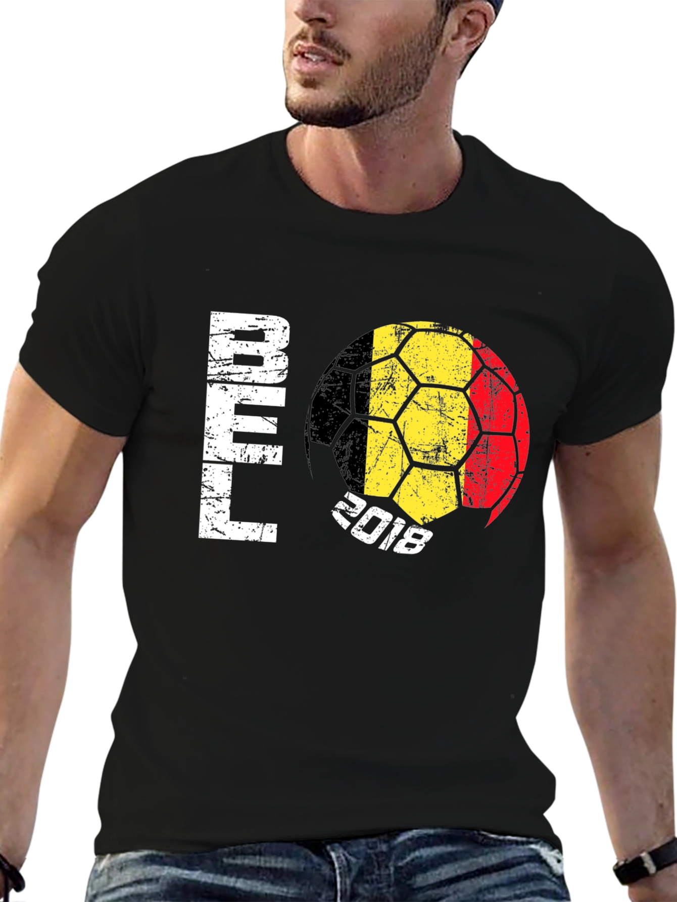 Belgium Soccer 2018 Black T-Shirt
