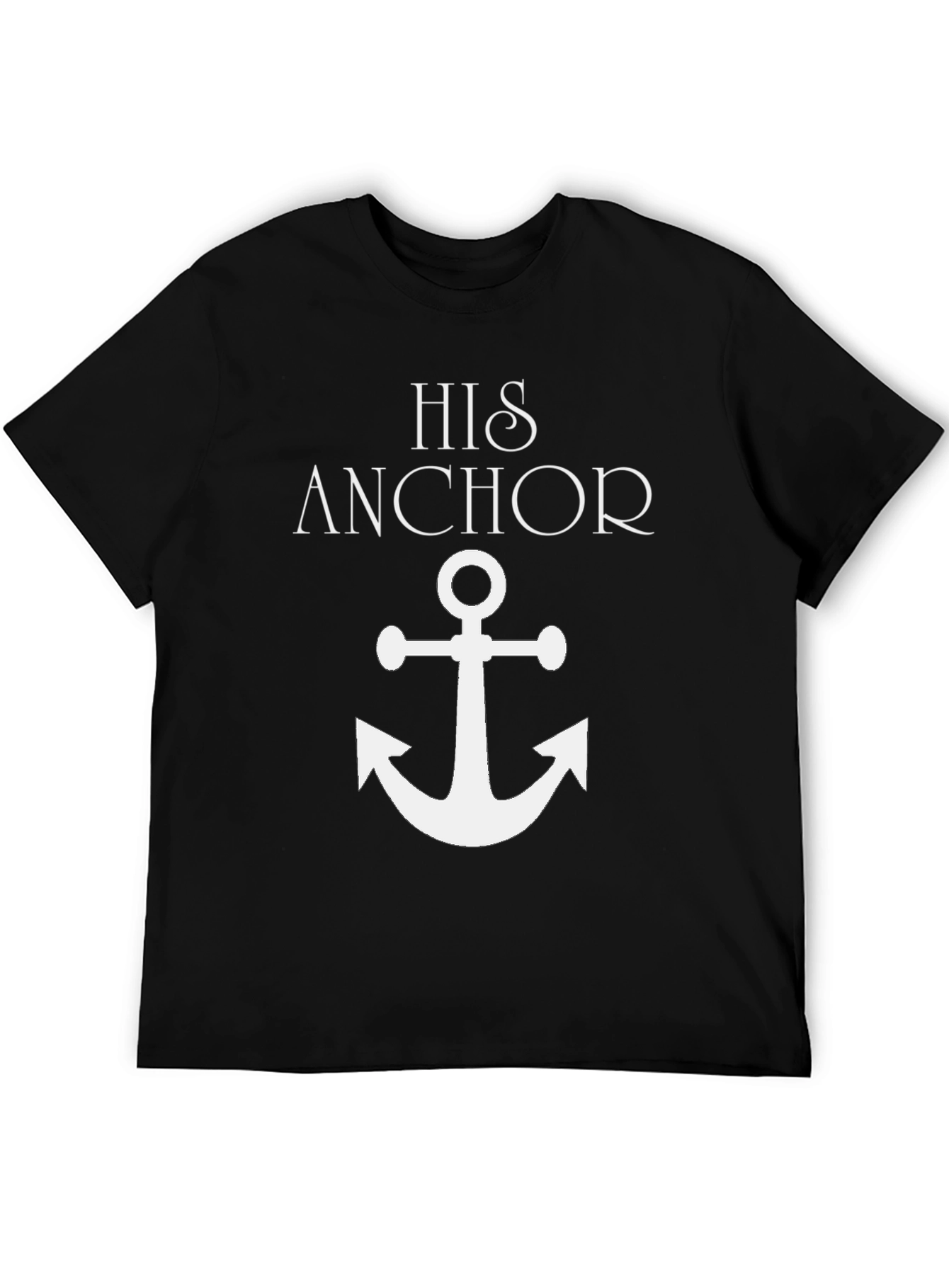 His Anchor Graphic Tee - Black Cotton Blend