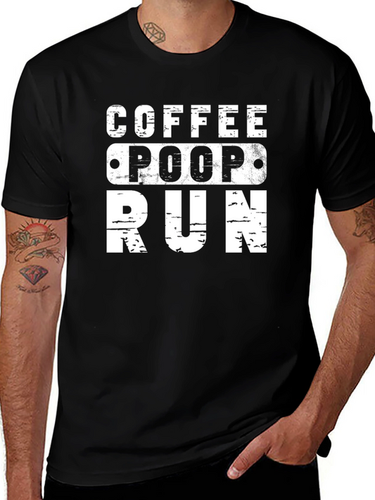 Coffee Poop Run Graphic T-Shirt - Funny Workout Tee