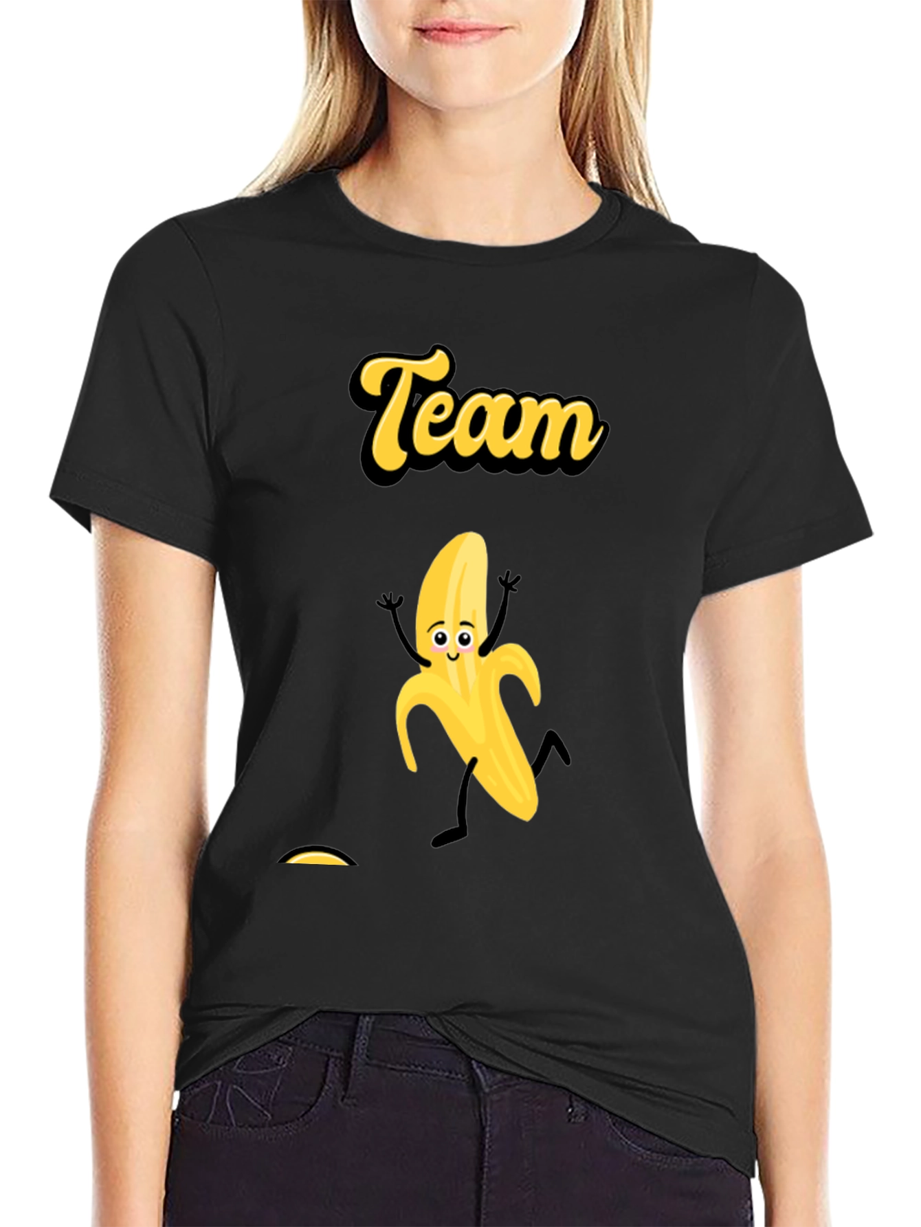 Team Banana Black Graphic Tee - Fun Novelty T-Shirt