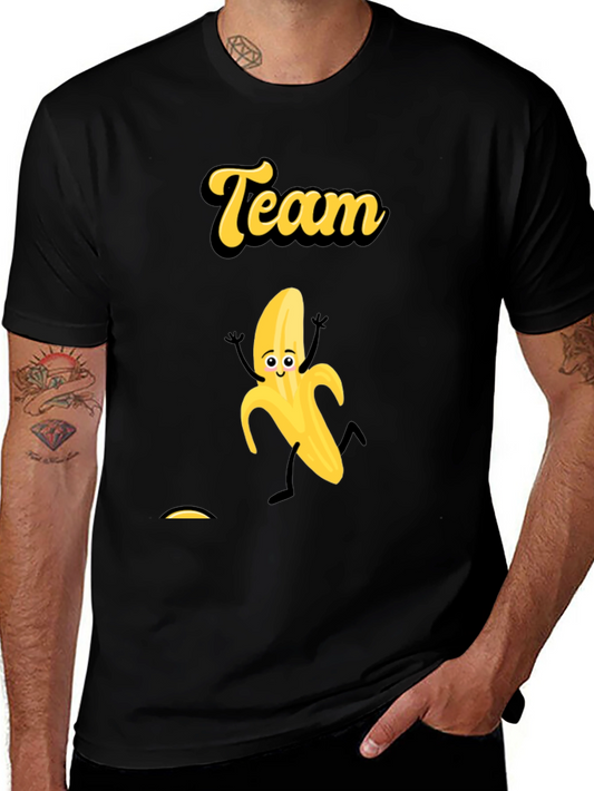 Team Banana Black Graphic Tee - Fun Novelty T-Shirt