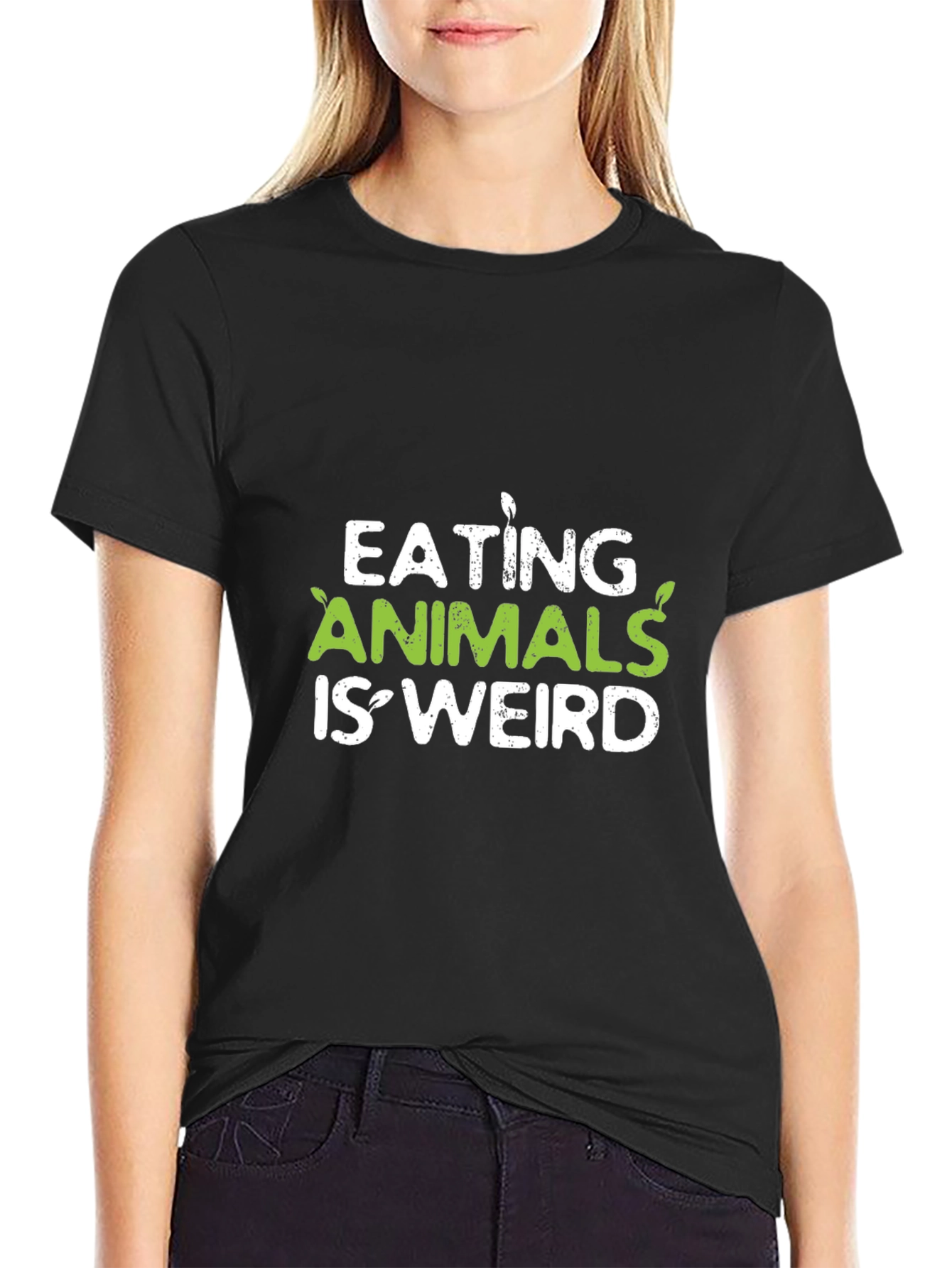 Vegan Slogan Tee - Eating Animals Is Weird