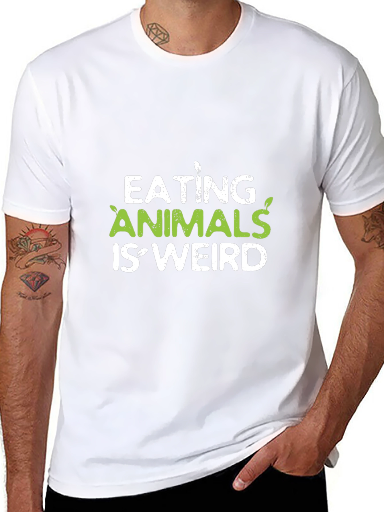 Vegan Slogan Tee - Eating Animals Is Weird