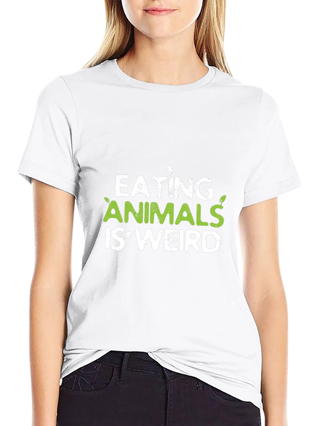 Vegan Slogan Tee - Eating Animals Is Weird
