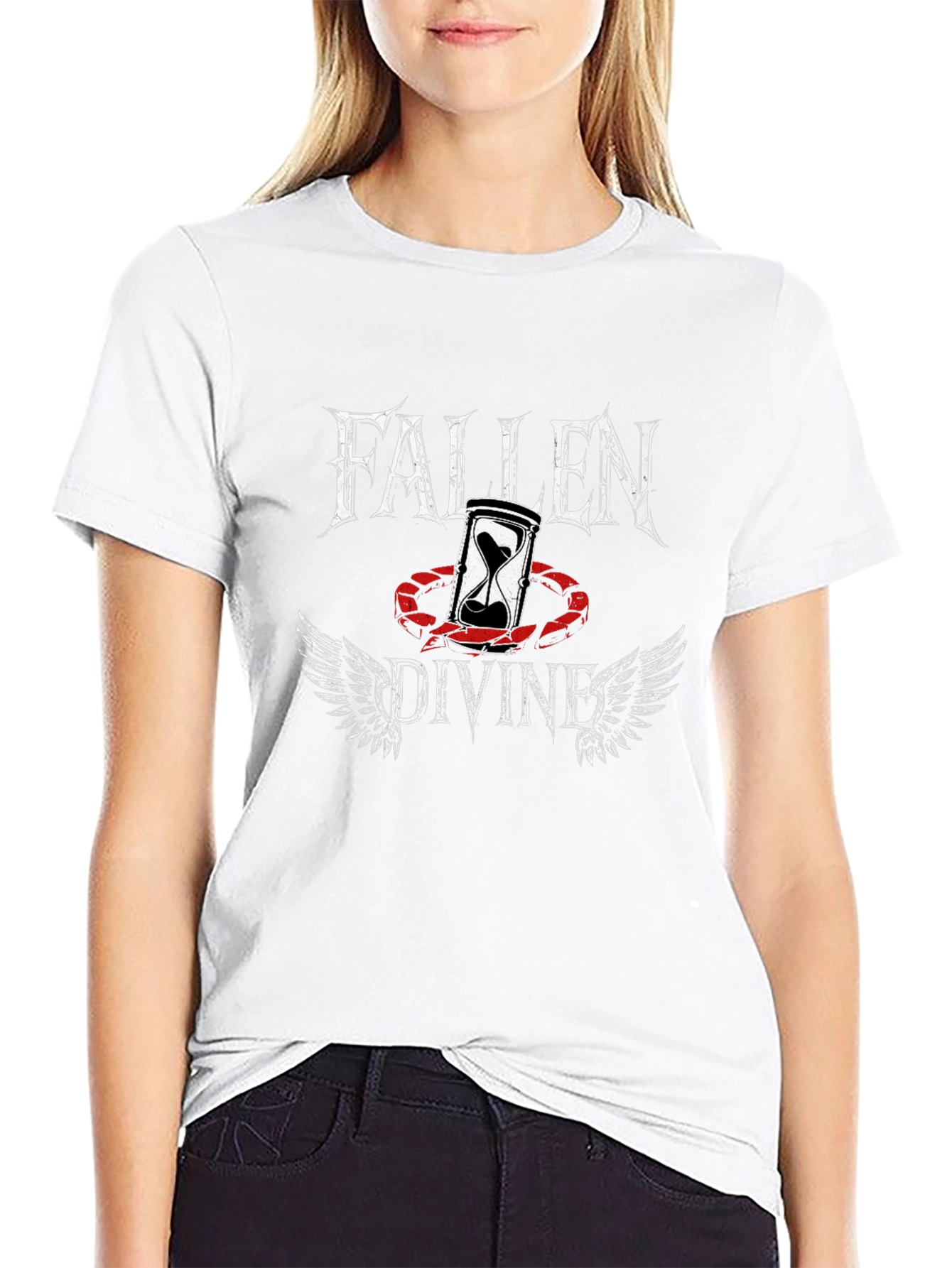 Fallen Divine Graphic Tee - Black Cotton Blend