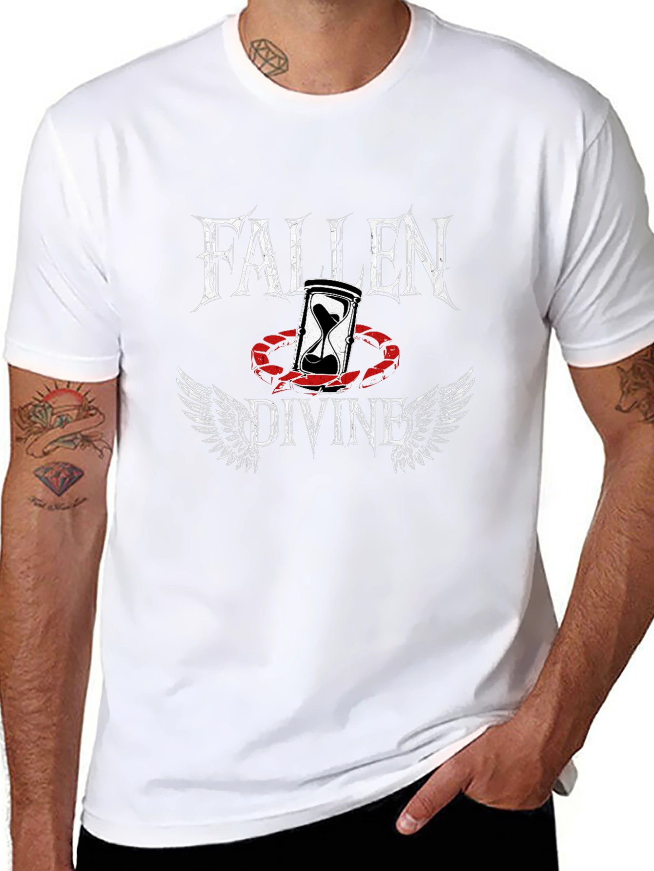 Fallen Divine Graphic Tee - Black Cotton Blend