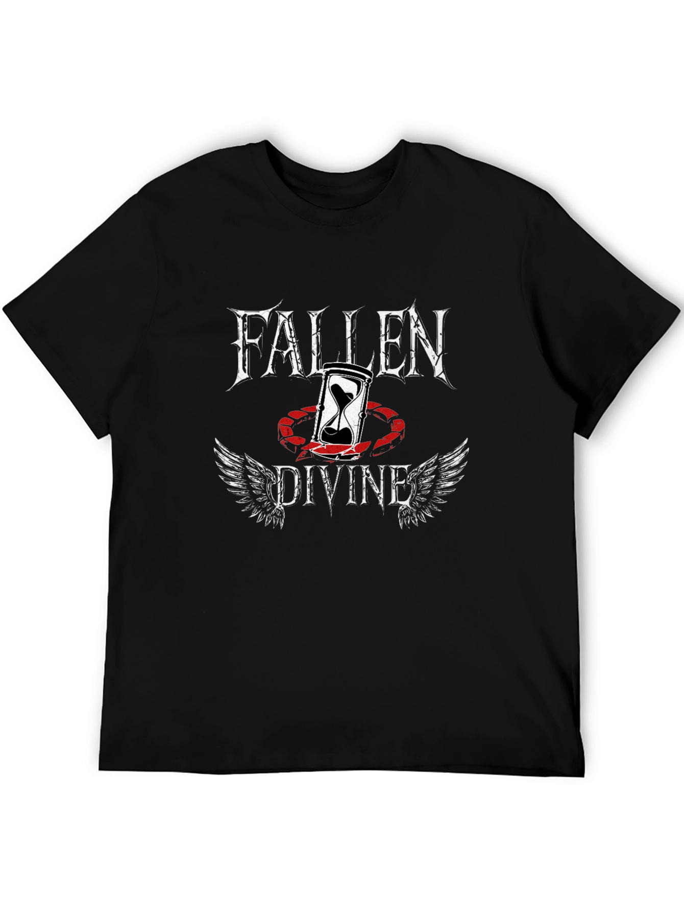 Fallen Divine Graphic Tee - Black Cotton Blend