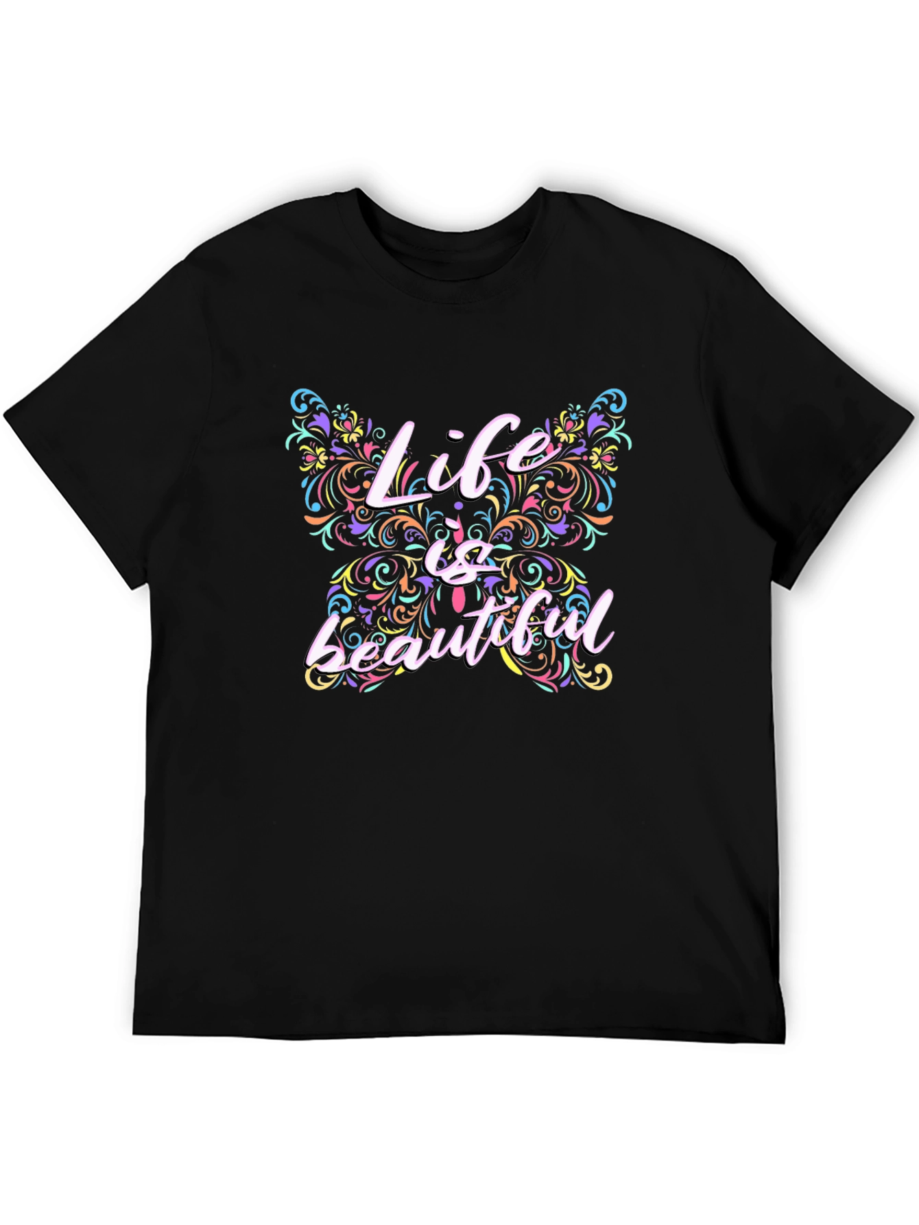 Life Is Beautiful Butterfly Graphic T-Shirt