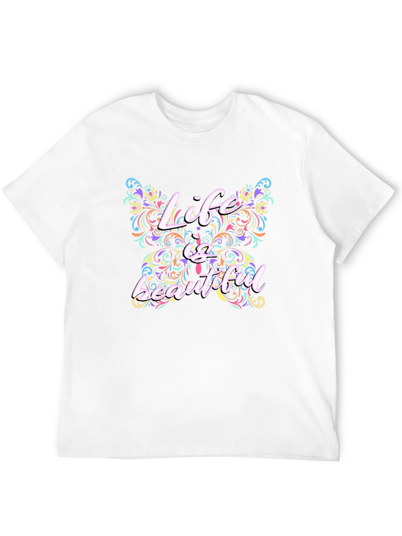 Life Is Beautiful Butterfly Graphic T-Shirt