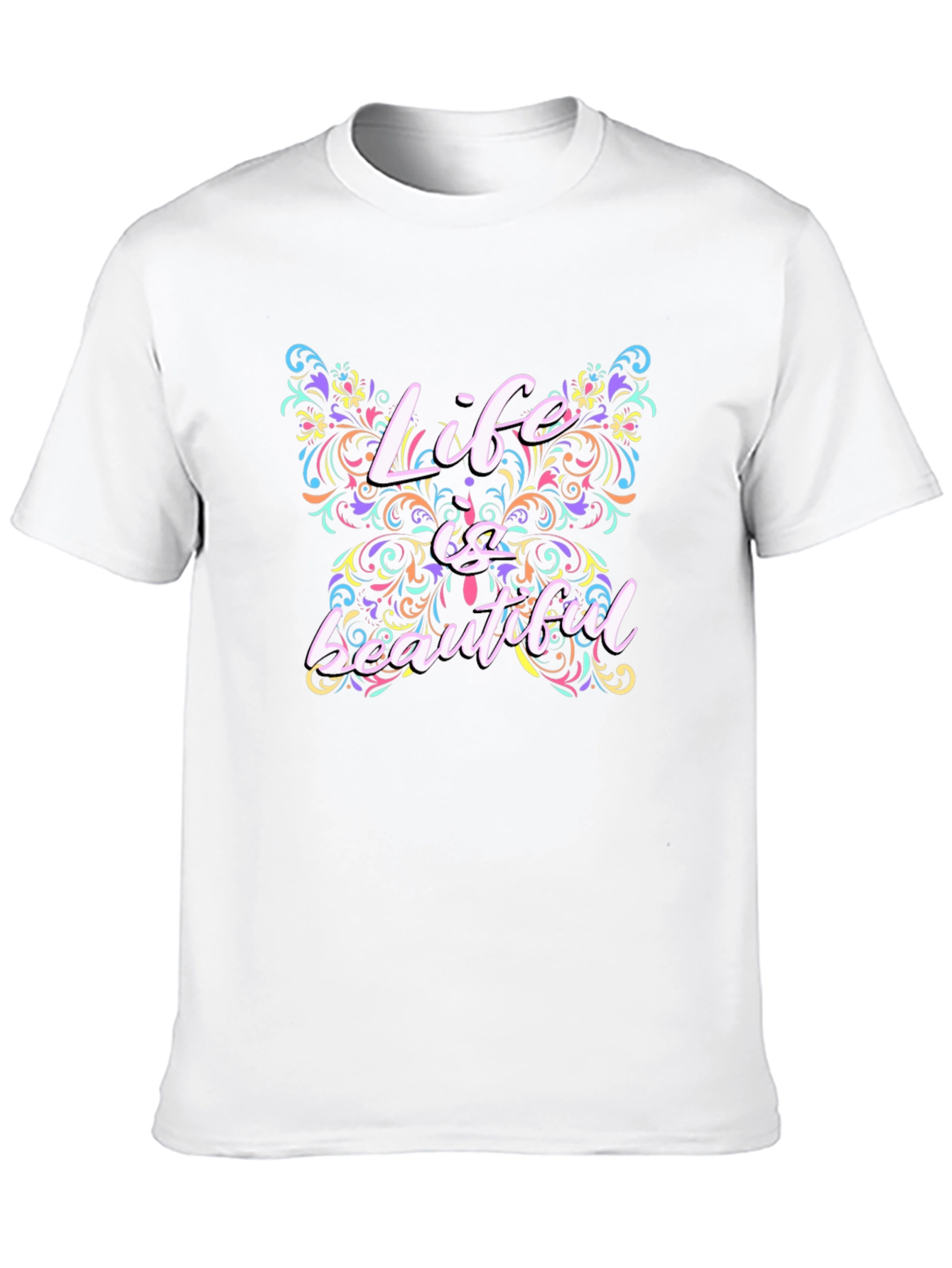 Life Is Beautiful Butterfly Graphic T-Shirt