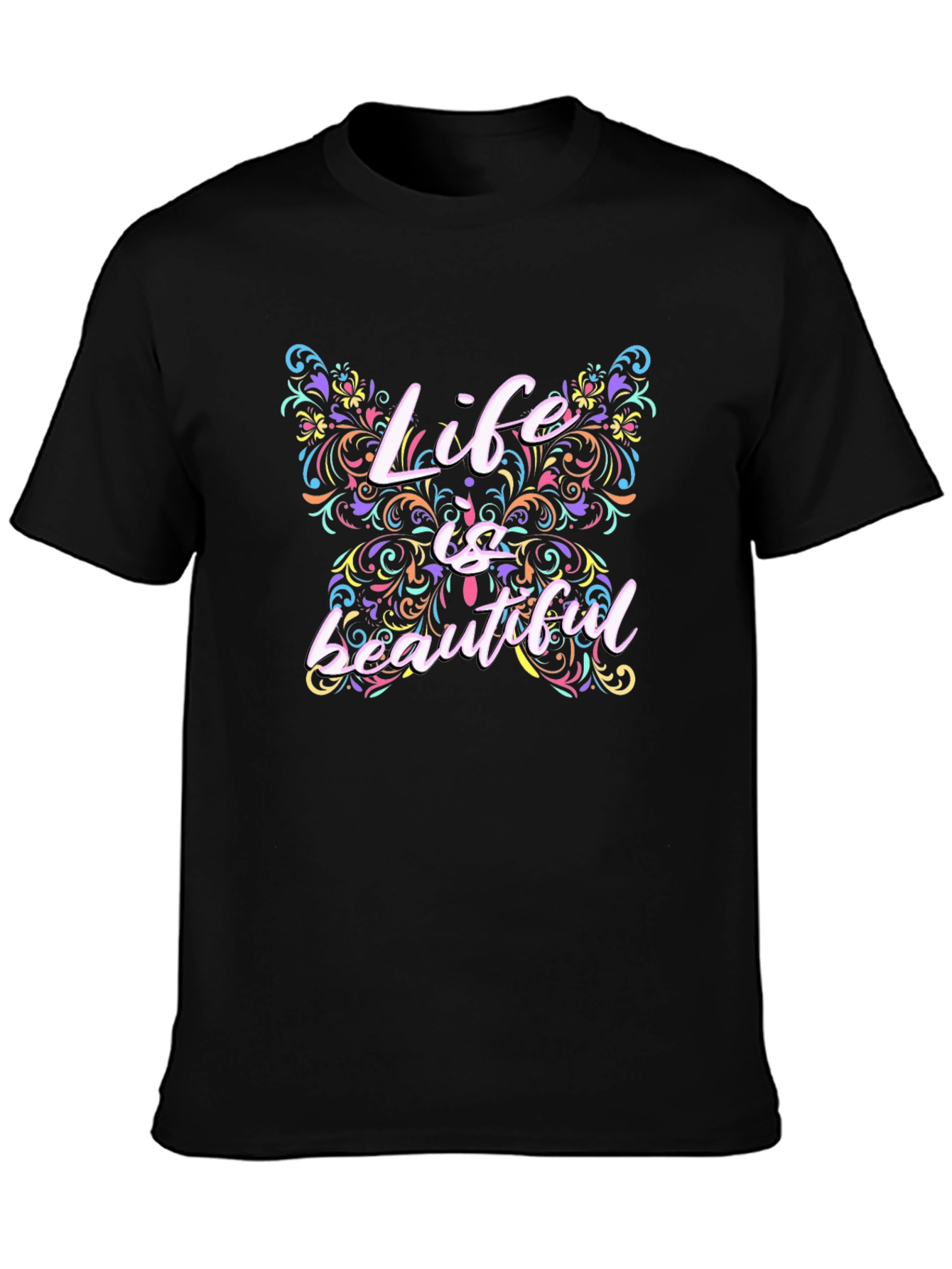 Life Is Beautiful Butterfly Graphic T-Shirt