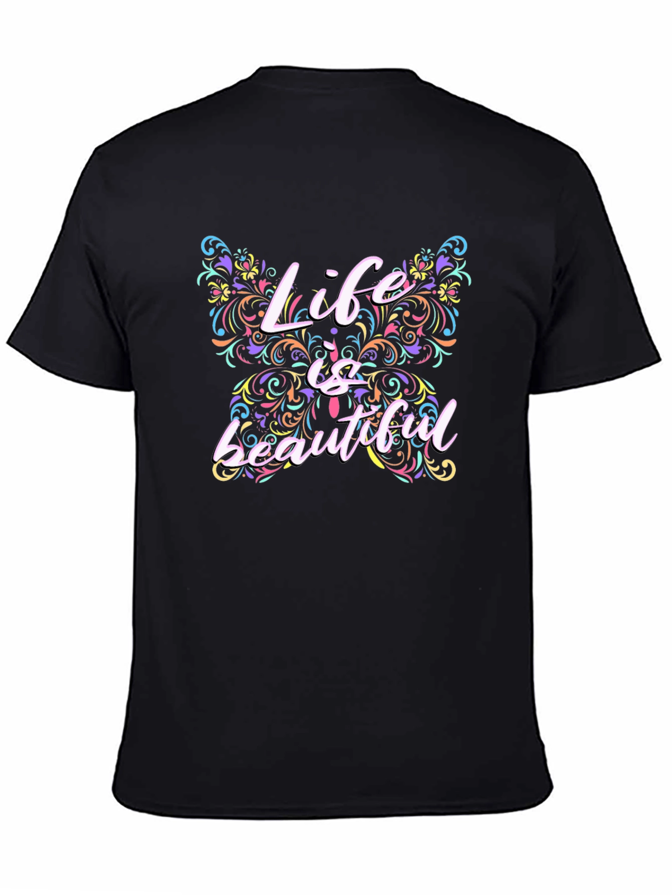 Life Is Beautiful Butterfly Graphic T-Shirt