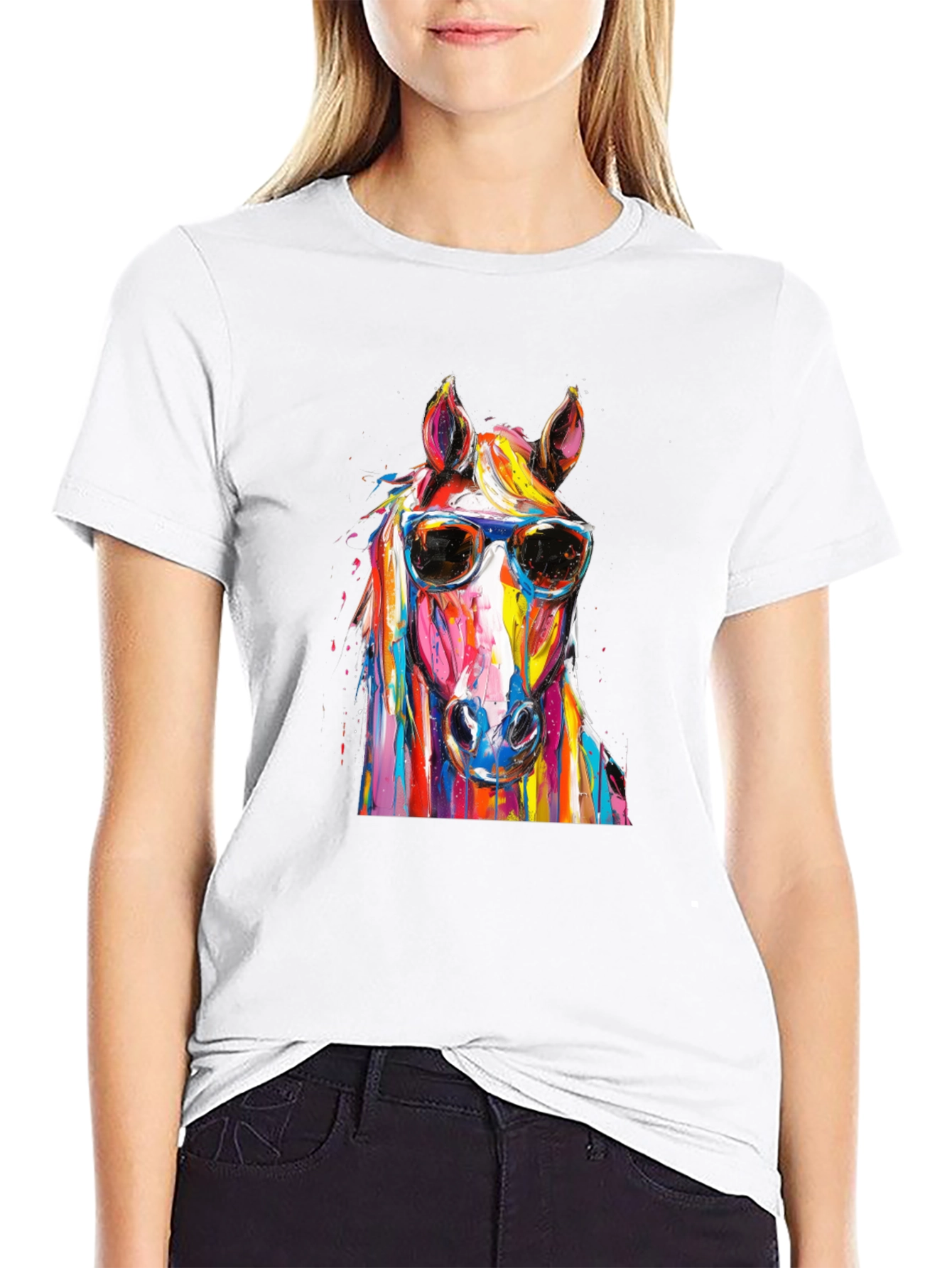 Cool Horse Graphic Tee - Mens Black T-Shirt