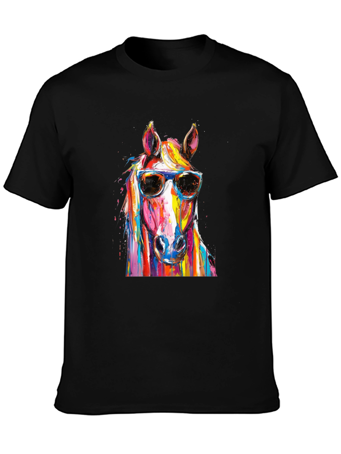 Cool Horse Graphic Tee - Mens Black T-Shirt