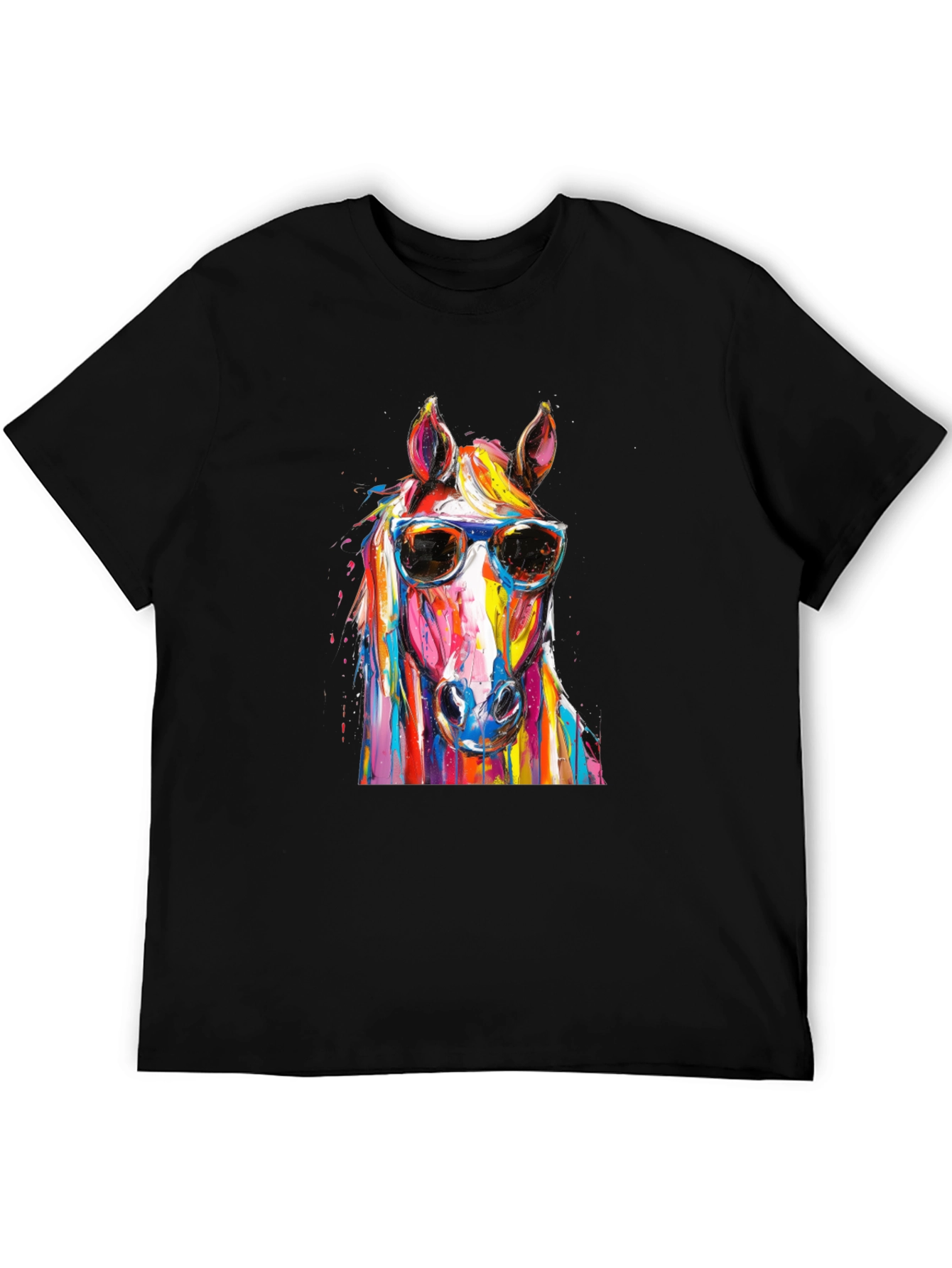 Cool Horse Graphic Tee - Mens Black T-Shirt