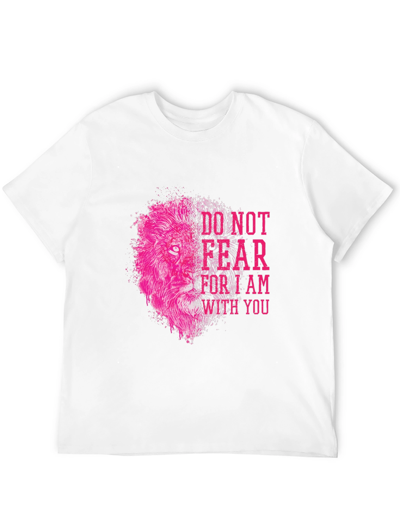 Lion Graphic Print T-Shirt - Do Not Fear