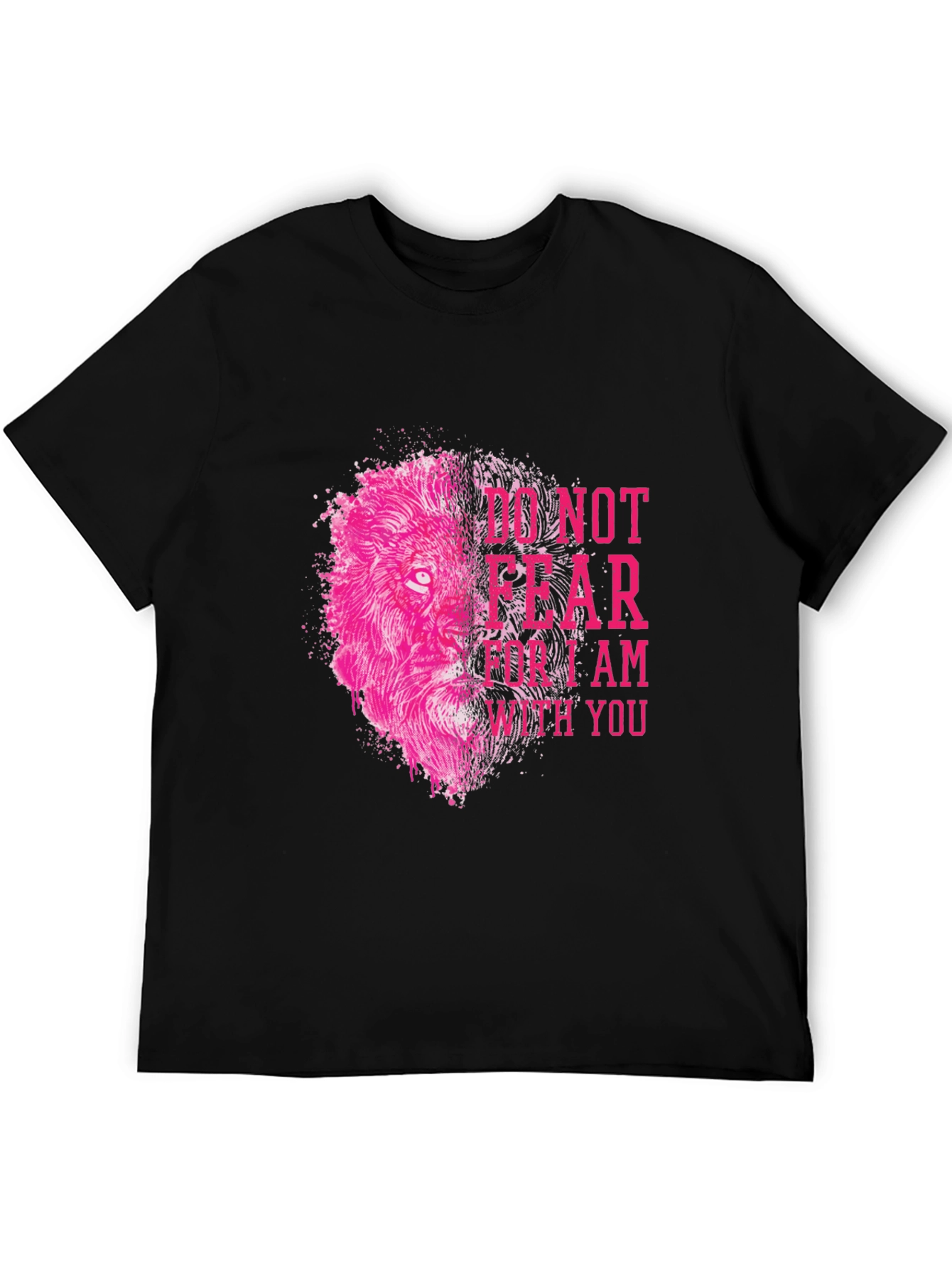 Lion Graphic Print T-Shirt - Do Not Fear