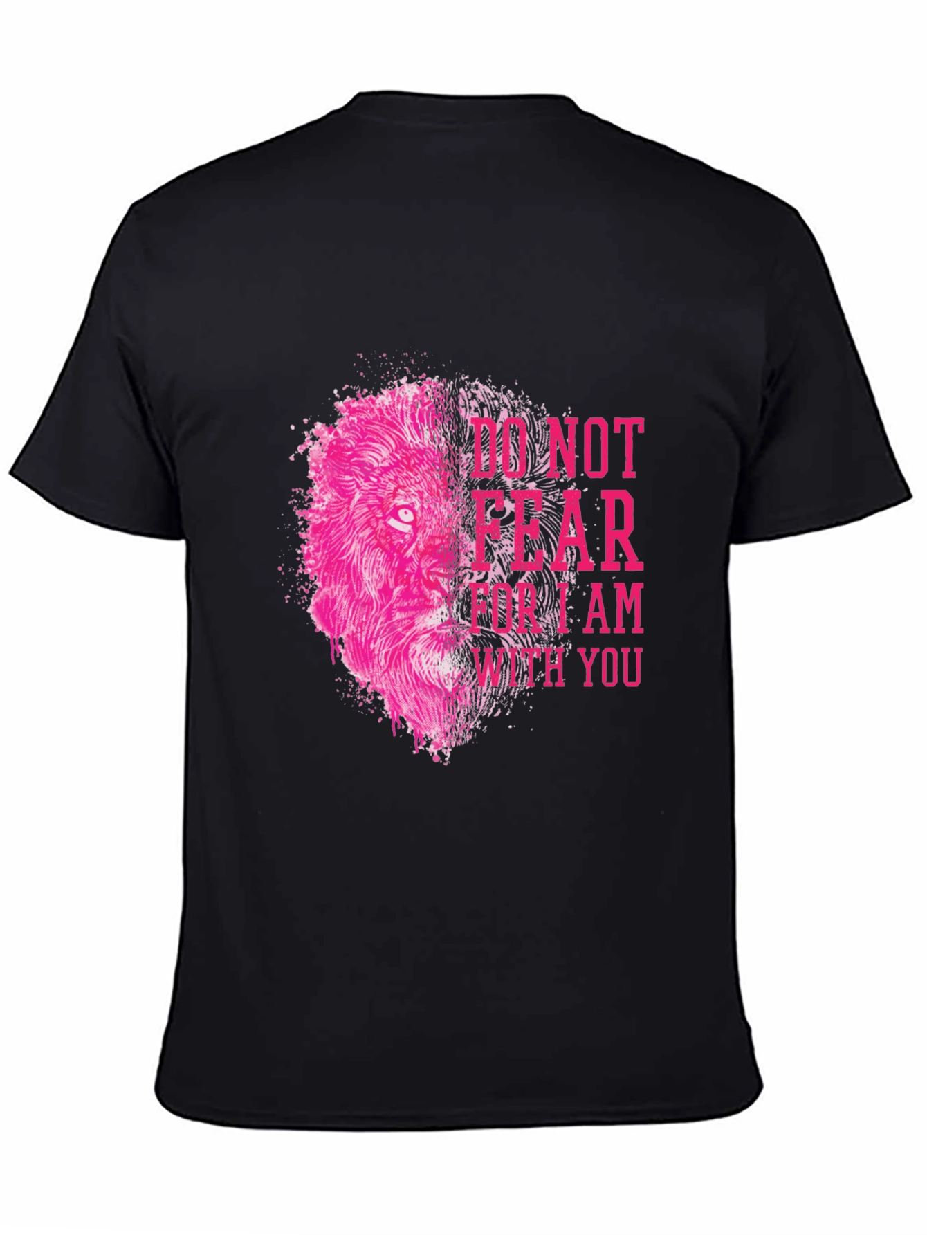 Lion Graphic Print T-Shirt - Do Not Fear