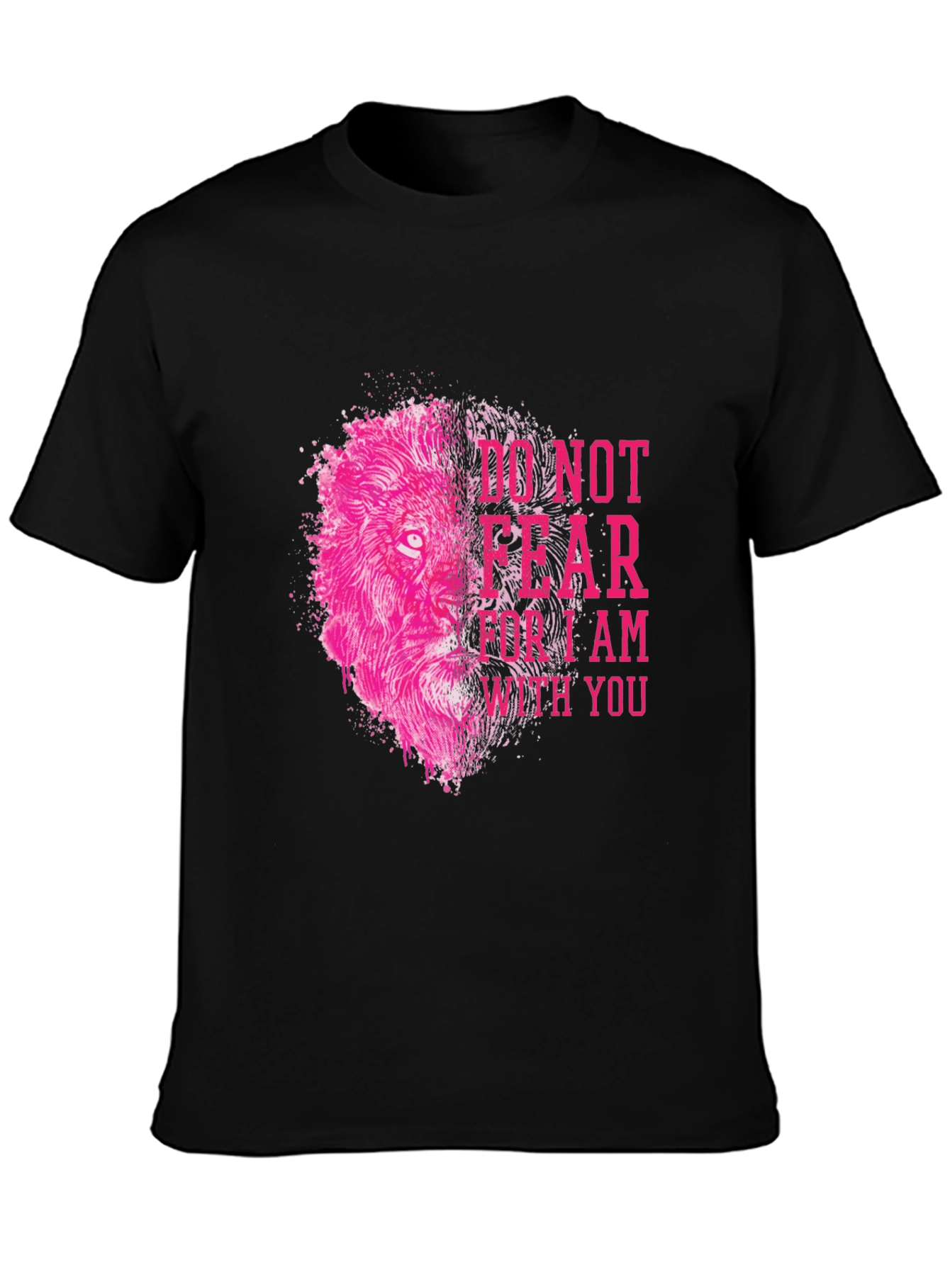 Lion Graphic Print T-Shirt - Do Not Fear