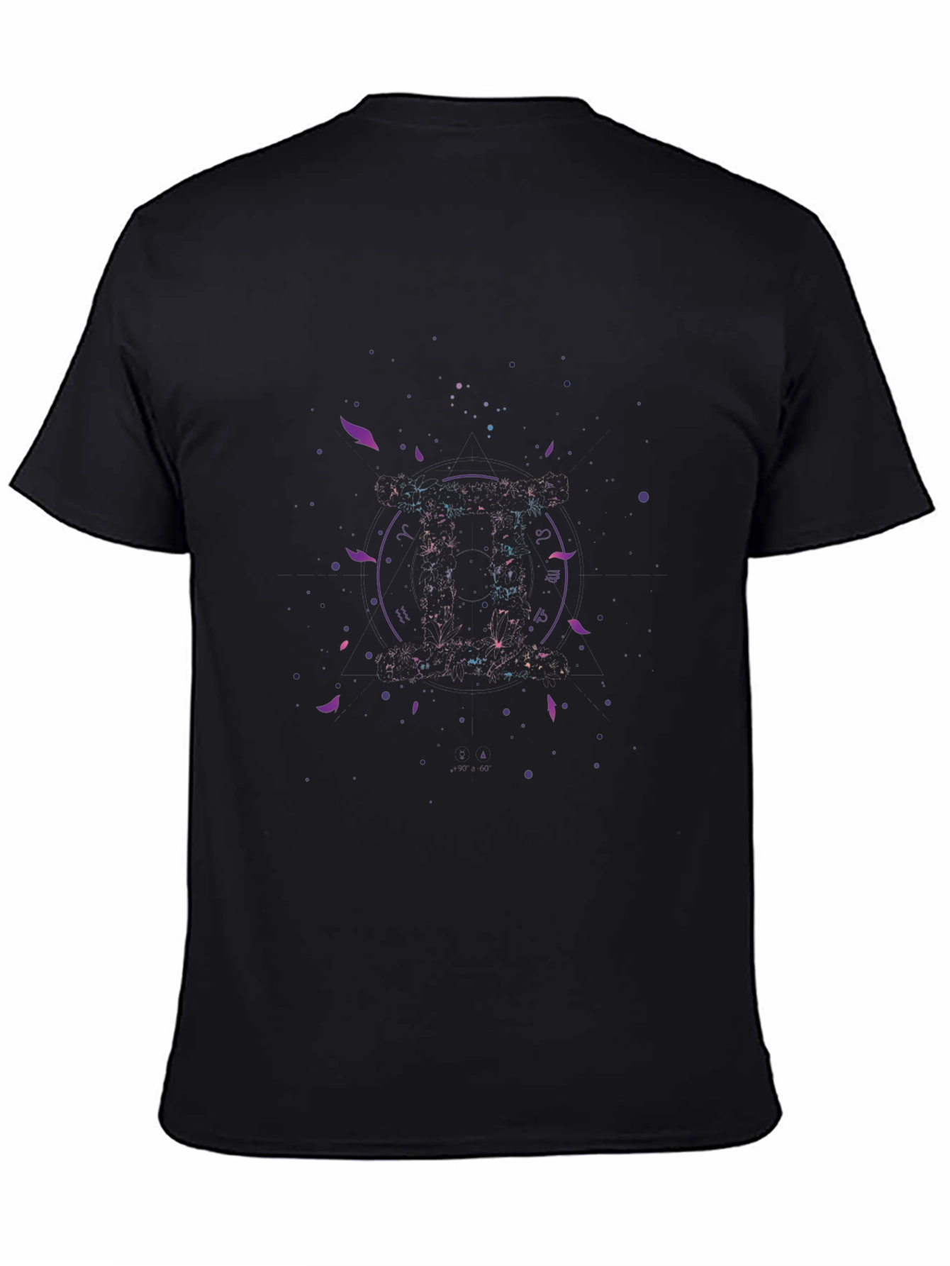 Gemini Zodiac Graphic Black T-Shirt