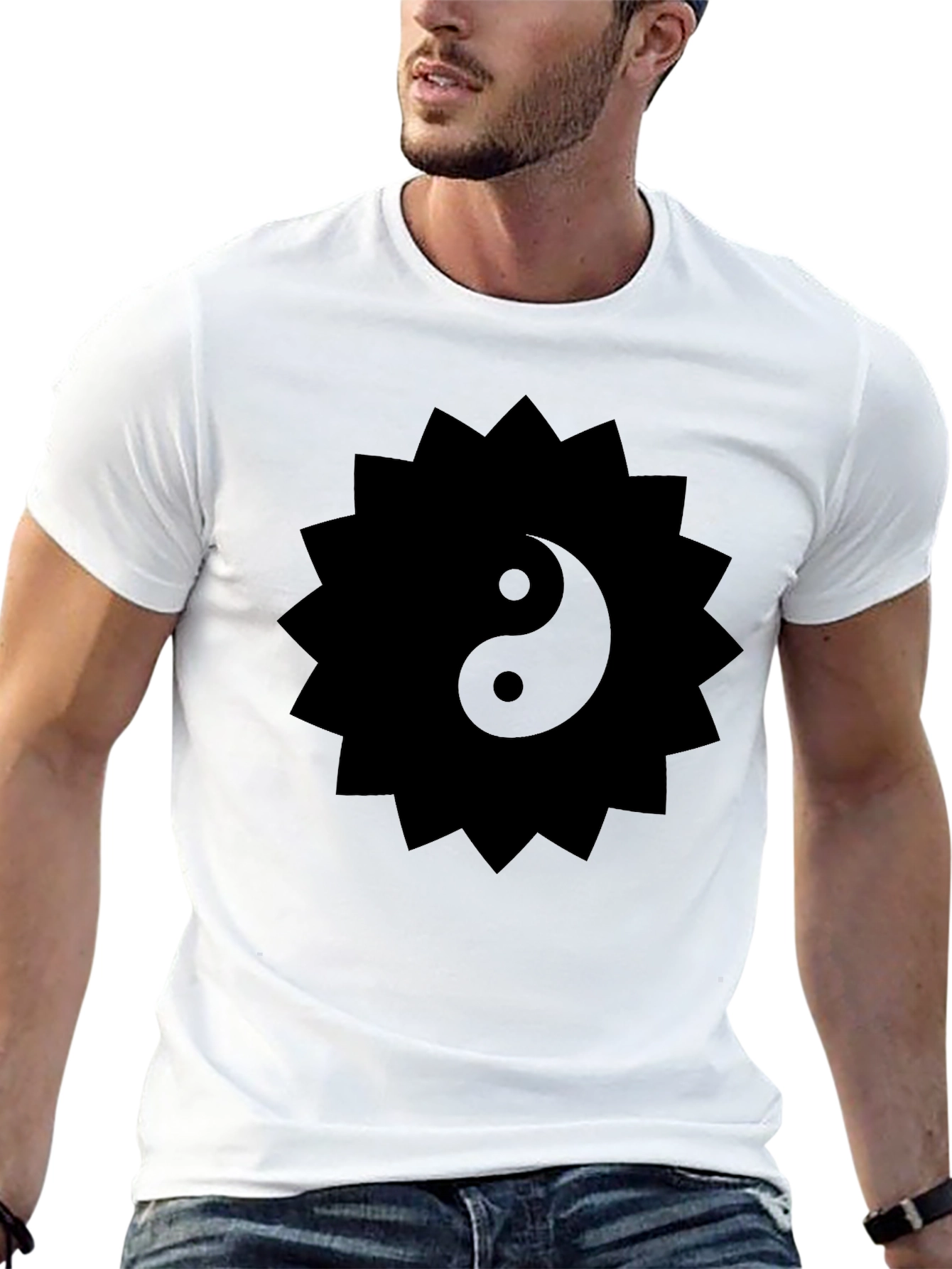 Yin Yang Sun Tee - Mens Black Graphic T-Shirt