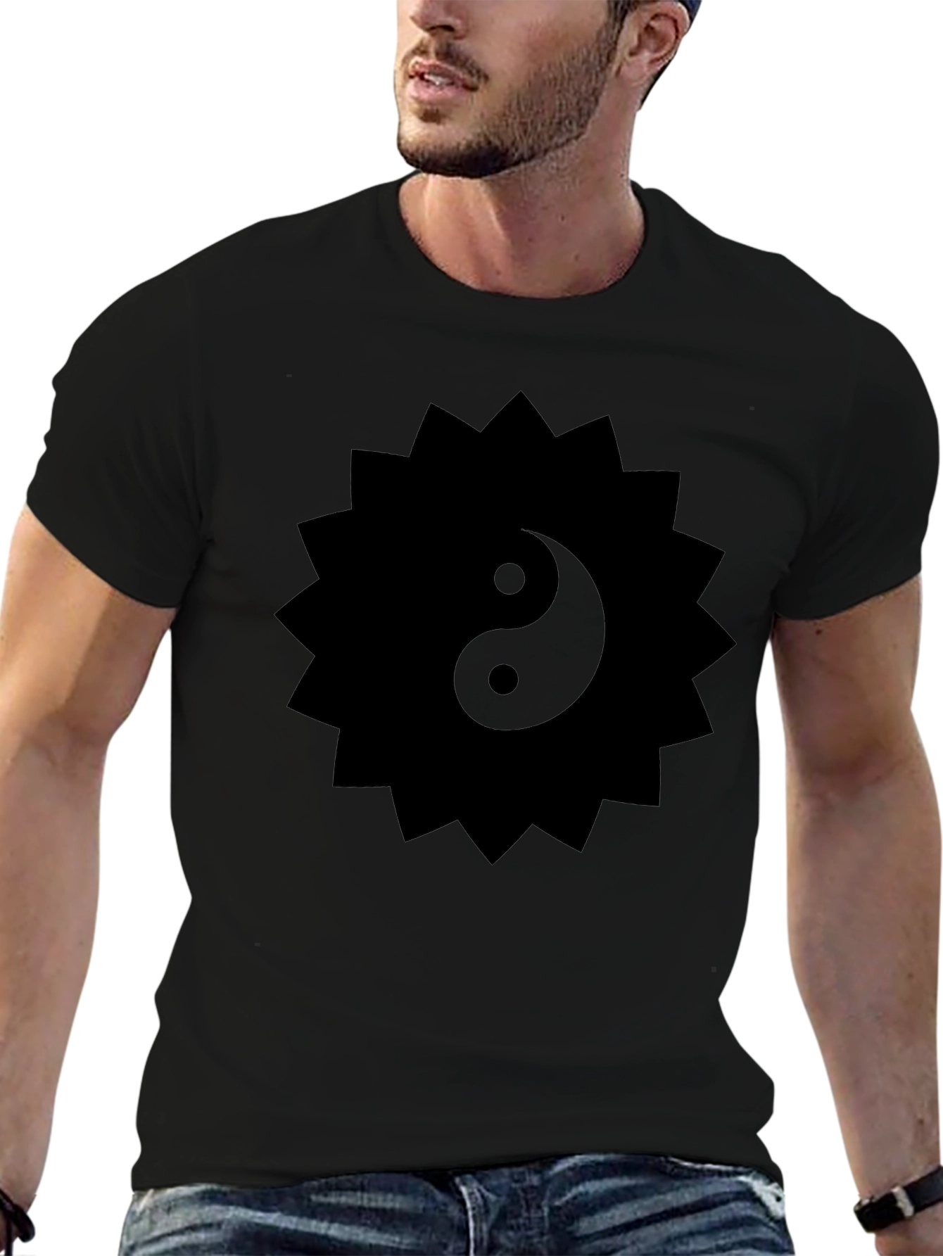 Yin Yang Sun Tee - Mens Black Graphic T-Shirt