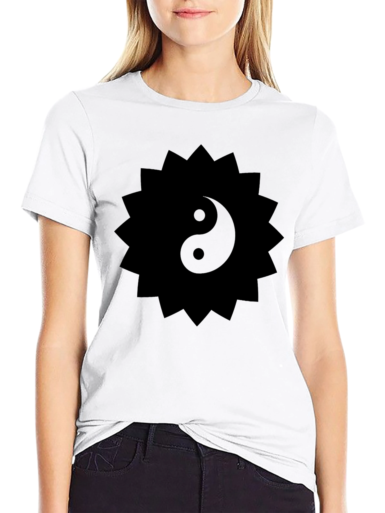Yin Yang Sun Tee - Mens Black Graphic T-Shirt