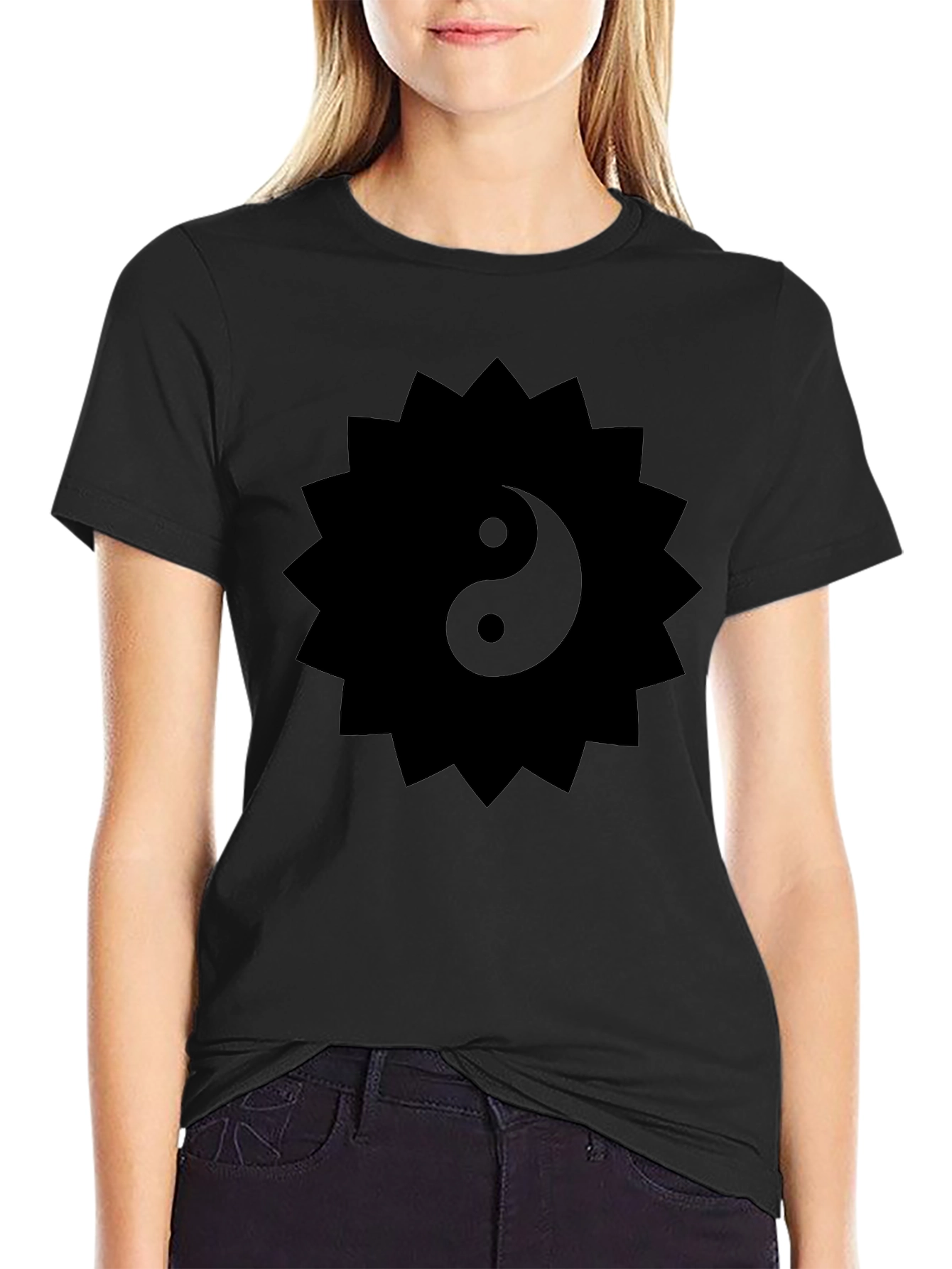 Yin Yang Sun Tee - Mens Black Graphic T-Shirt