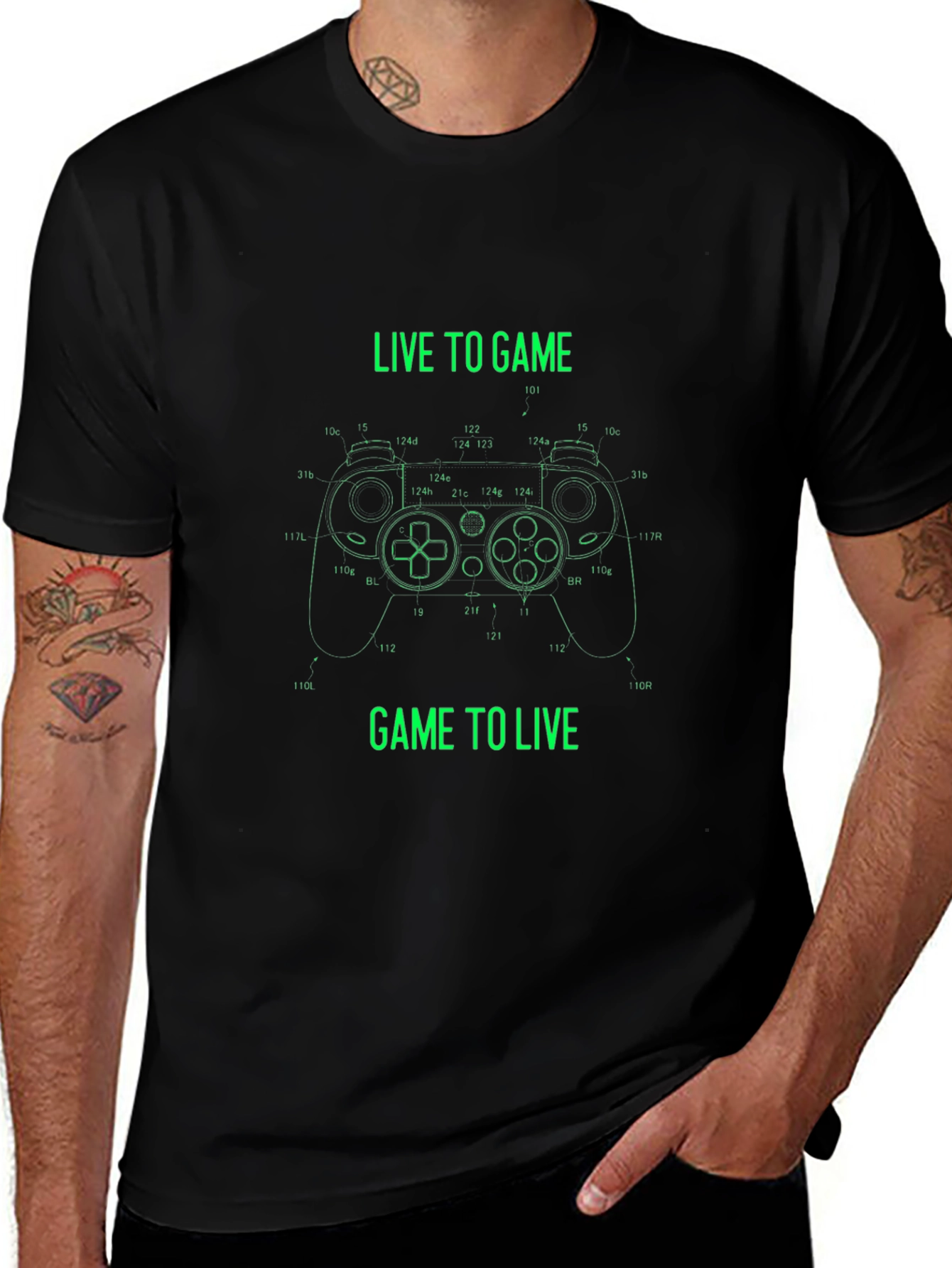 Live to Game Black T-Shirt