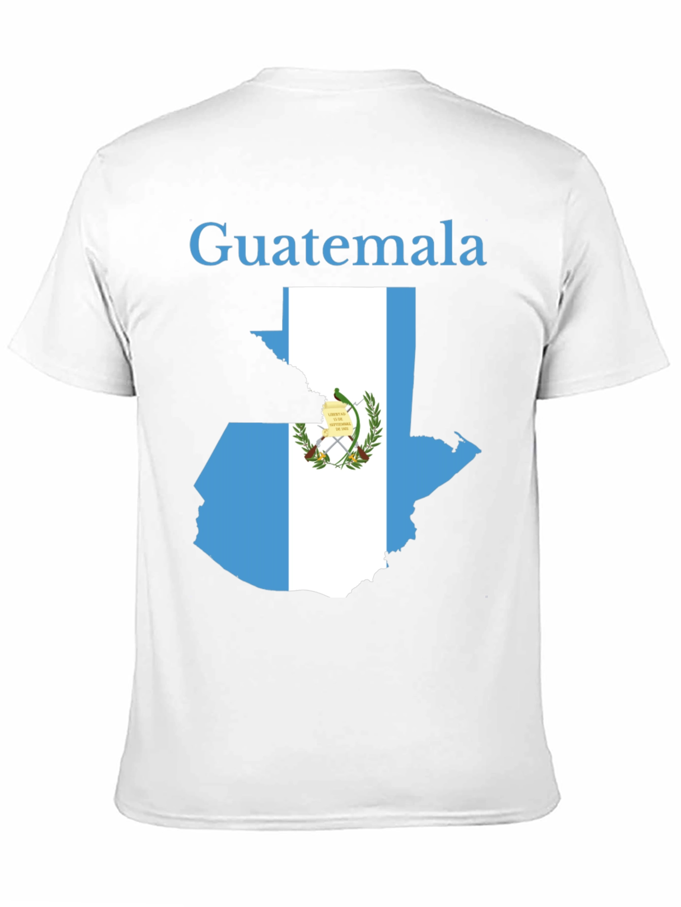 Guatemala Flag Map Black T-Shirt