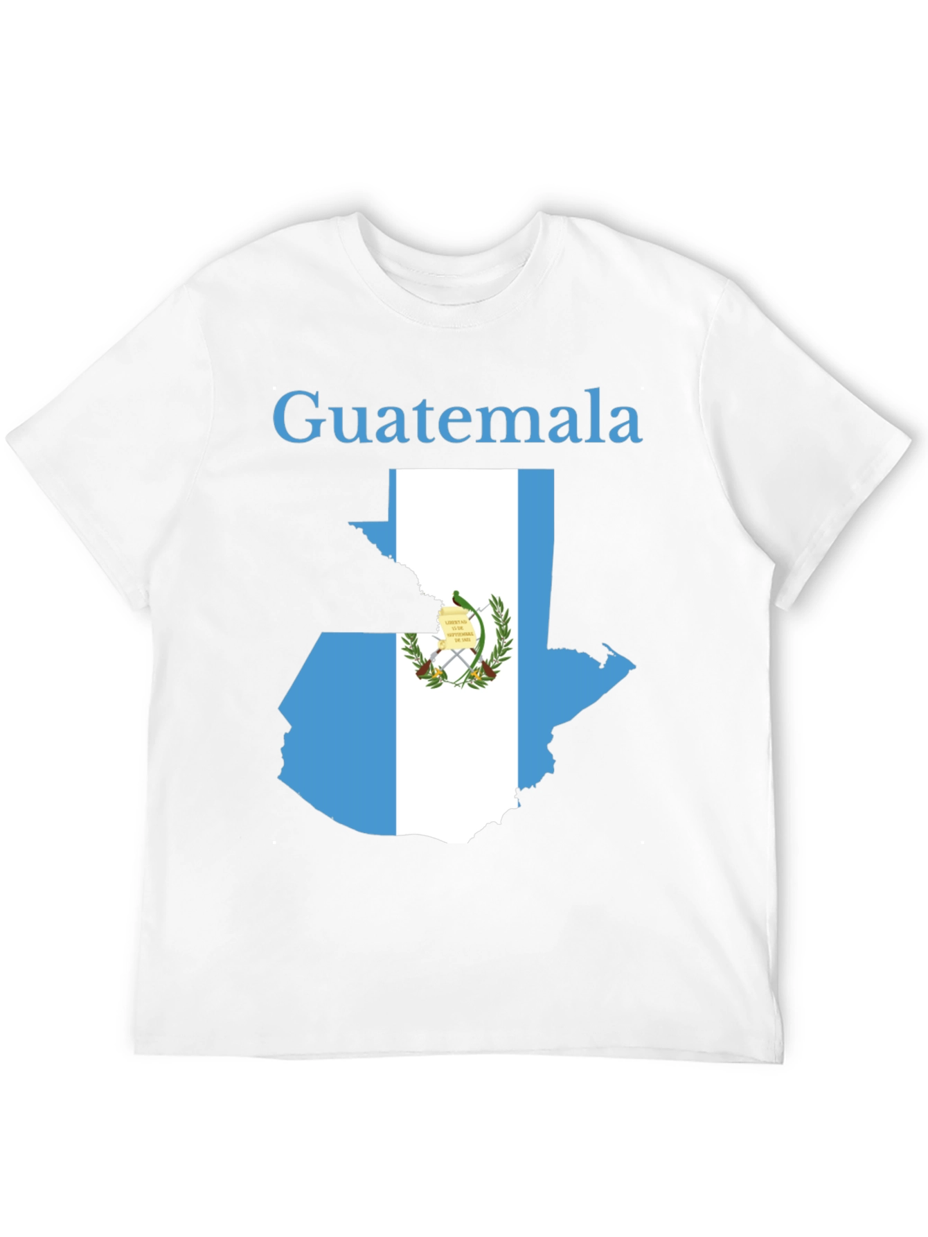Guatemala Flag Map Black T-Shirt
