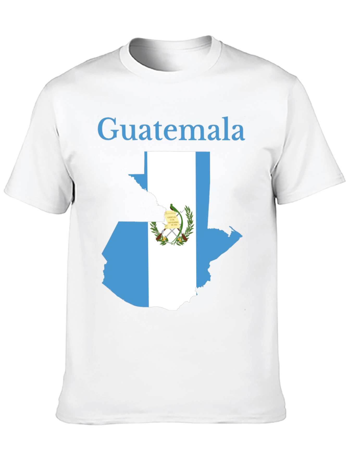 Guatemala Flag Map Black T-Shirt