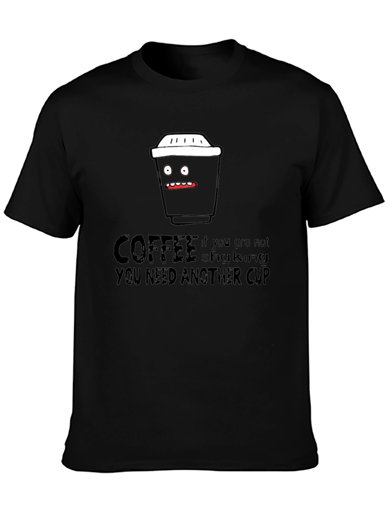 Coffee Shaking Funny Black Graphic Tee