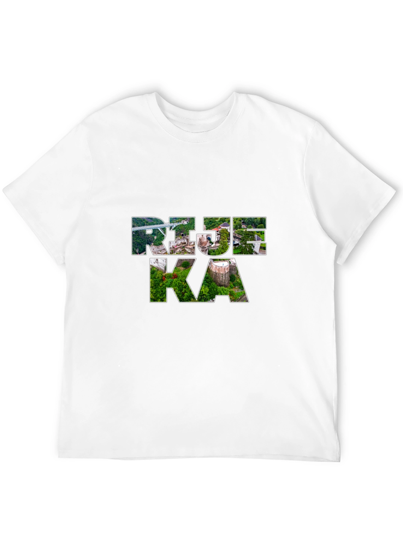 Rijeka Croatia Cityscape Tee - Black Graphic T-Shirt