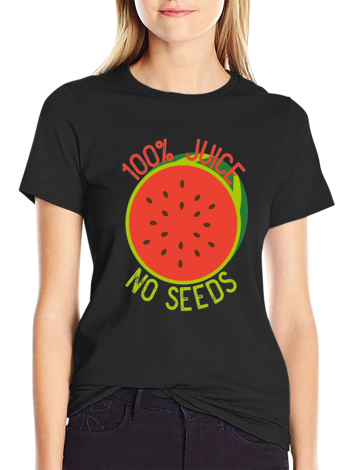 100% Juice No Seeds Black T-Shirt