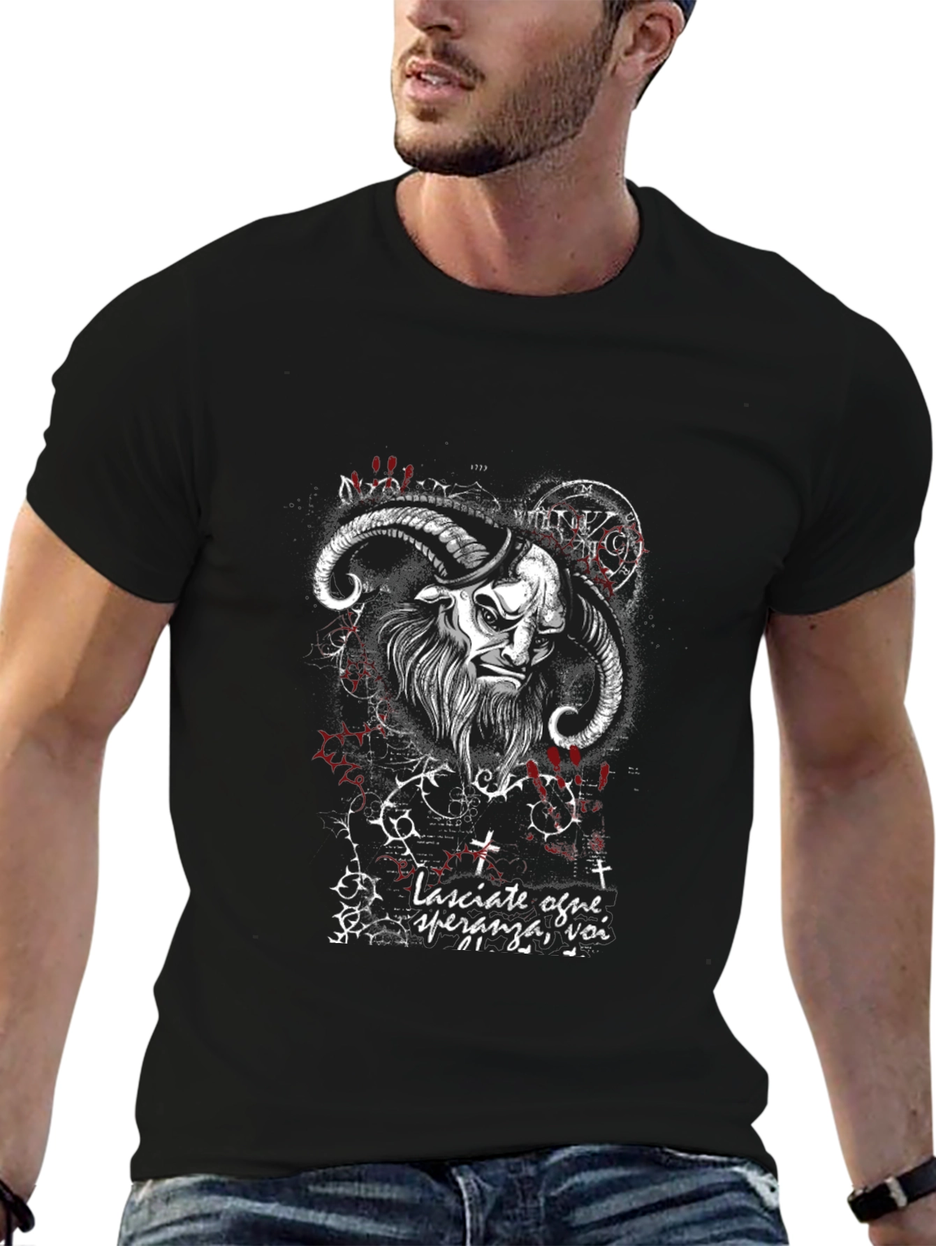 Occult Goat Graphic Tee - Dark Aesthetic T-Shirt